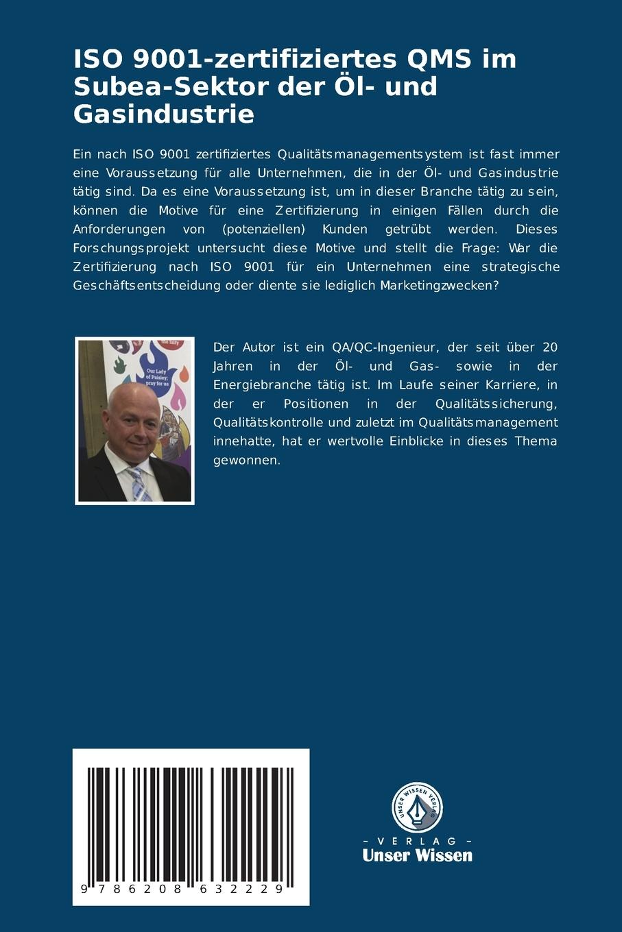 Rückseitencover ISO 9001-zertifiziertes QMS im Subea-Sektor der Öl- und Gasindustrie