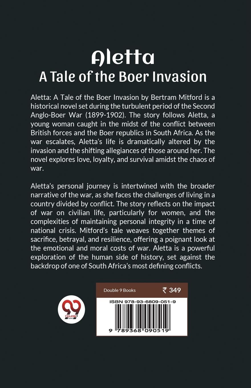 Rückseitencover Aletta A Tale of the Boer Invasion