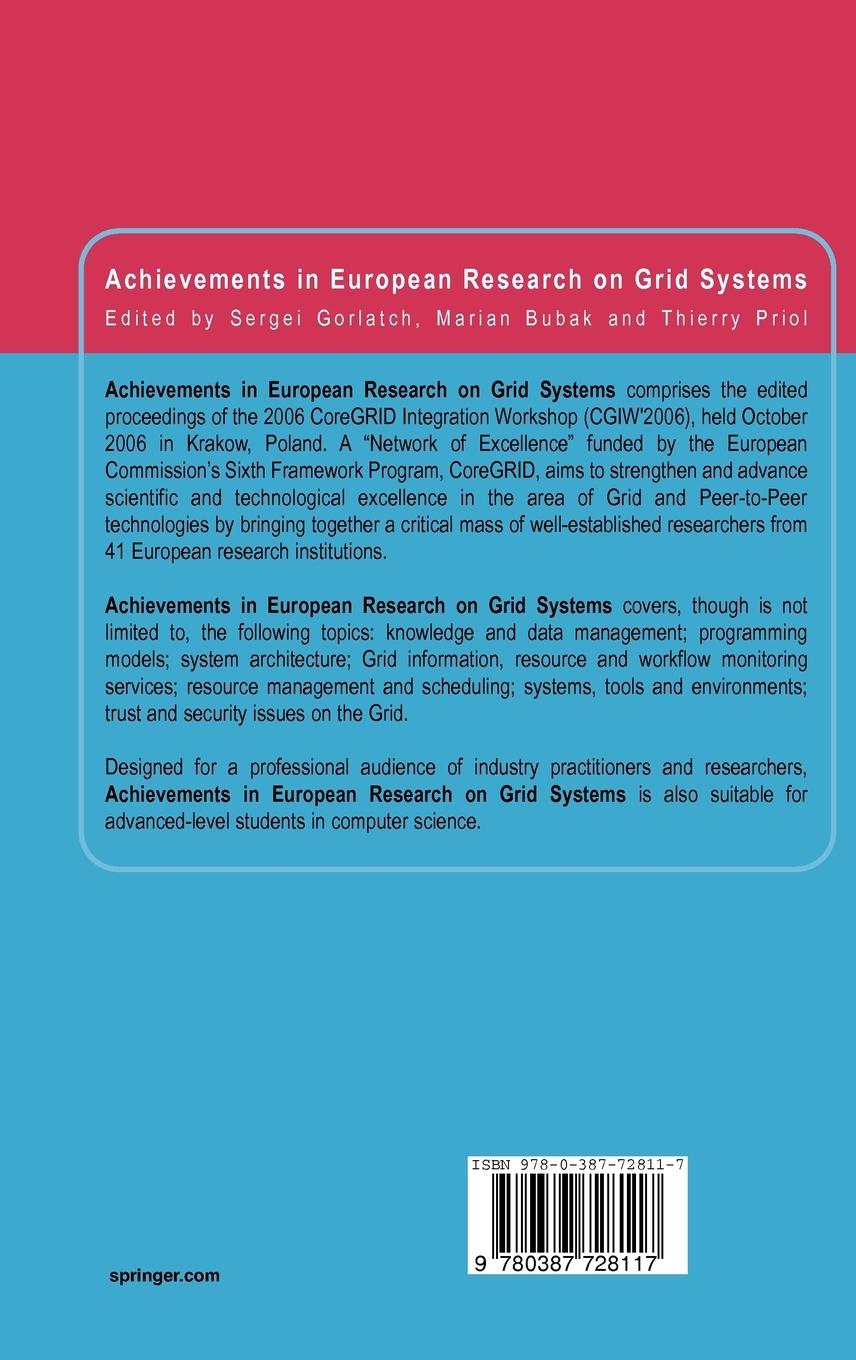 Rückseitencover Achievements in European Research on Grid Systems
