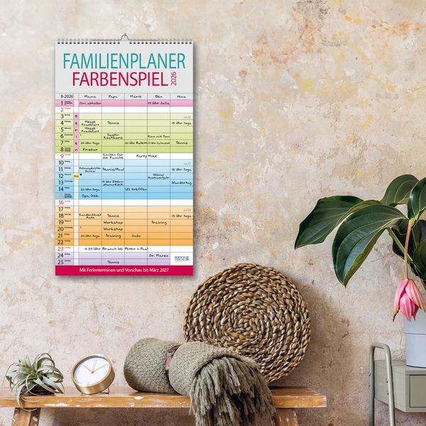 Beispielinhalt (Bild) Familienplaner Farbenspiel 2026