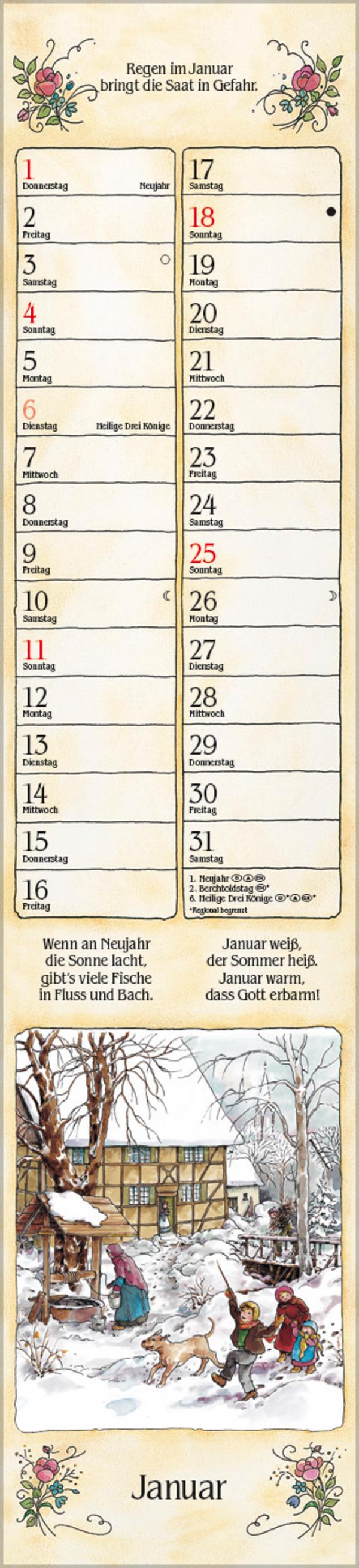 Beispielinhalt (Bild) Bauernkalender Langplaner 2026