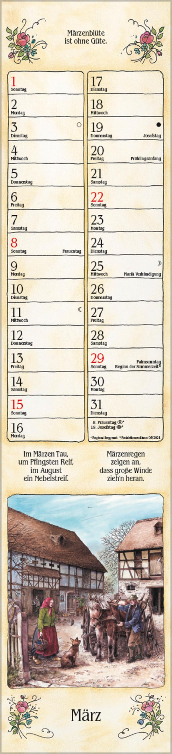 Beispielinhalt (Bild) Bauernkalender Langplaner 2026