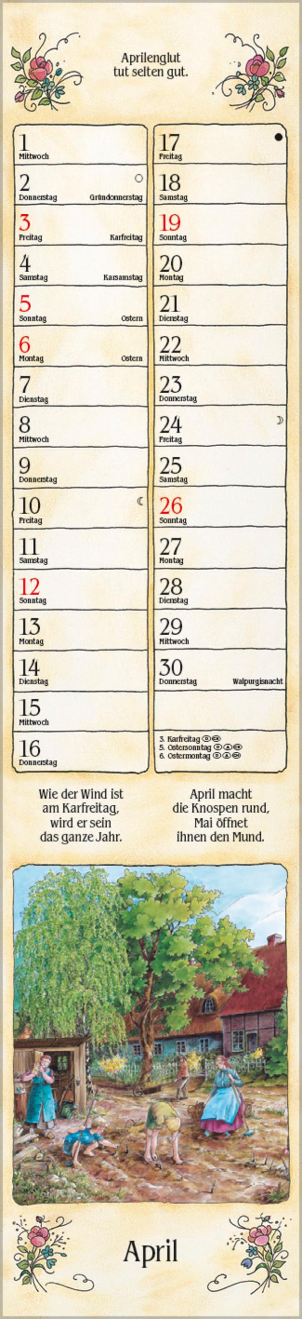 Beispielinhalt (Bild) Bauernkalender Langplaner 2026