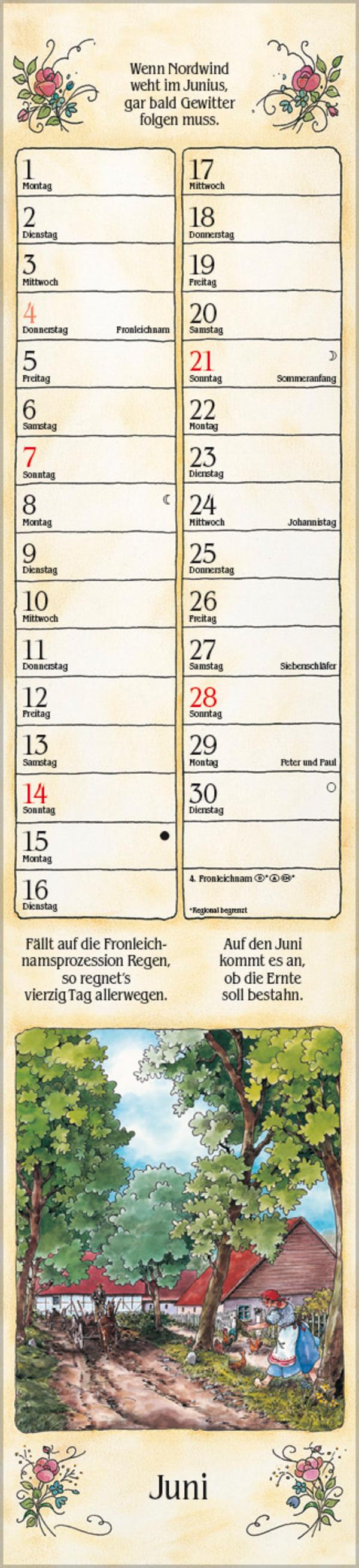 Beispielinhalt (Bild) Bauernkalender Langplaner 2026