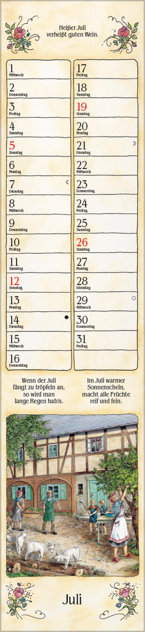 Beispielinhalt (Bild) Bauernkalender Langplaner 2026