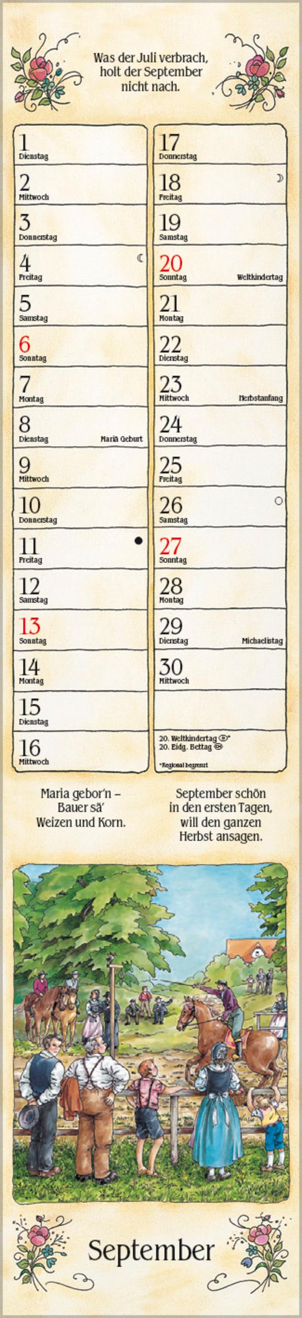 Beispielinhalt (Bild) Bauernkalender Langplaner 2026