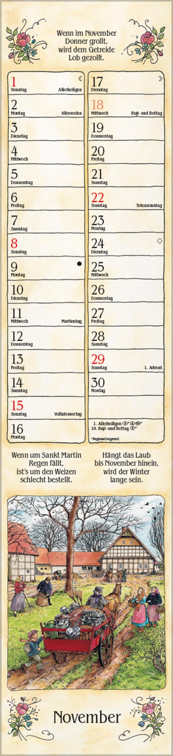 Beispielinhalt (Bild) Bauernkalender Langplaner 2026