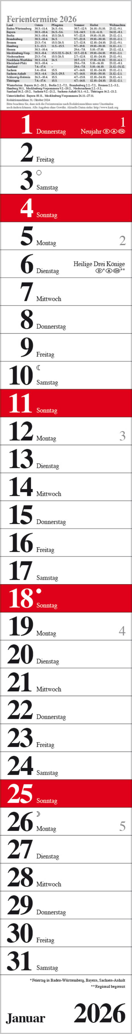 Vorderes Coverbild Streifenplaner Praktika Rot 2026