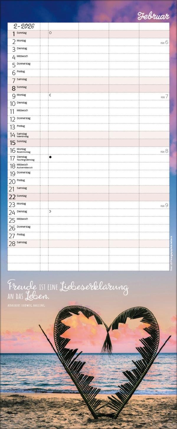 Beispielinhalt (Bild) Familienplaner mit Fotos und Zitaten 2026