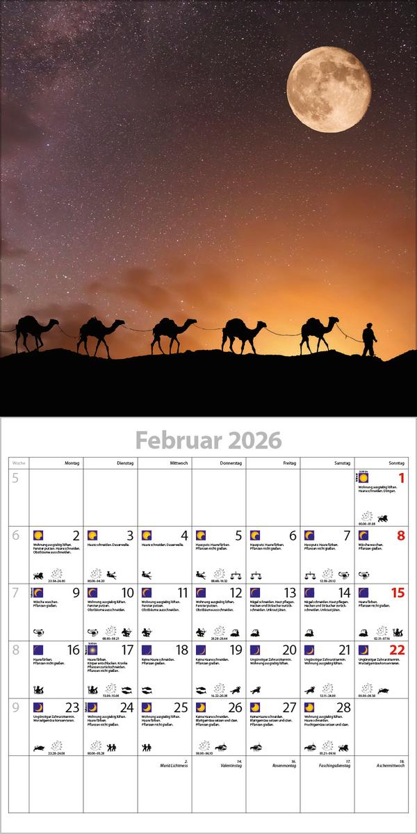 Beispielinhalt (Bild) Der große Mondplaner 2026