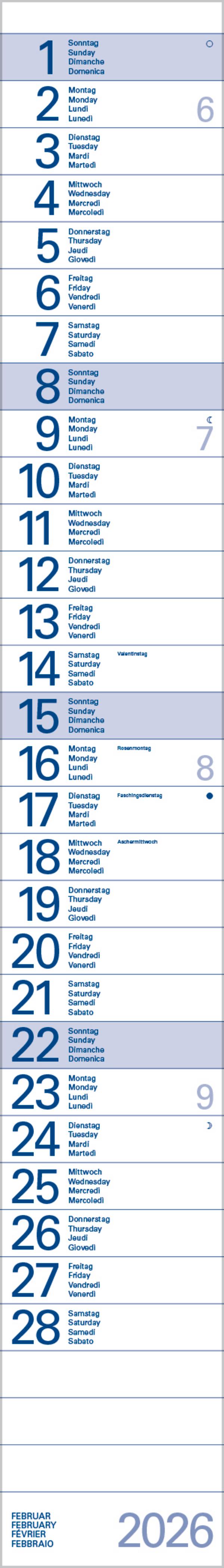 Beispielinhalt (Bild) Streifentimer 2026