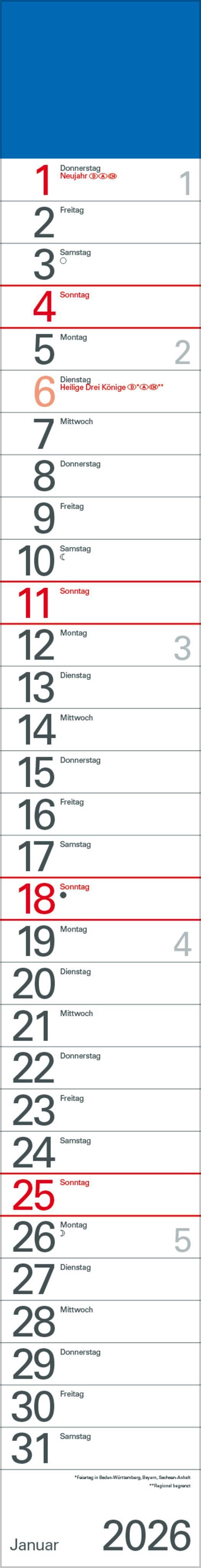 Vorderes Coverbild Streifenplaner Blau 2026