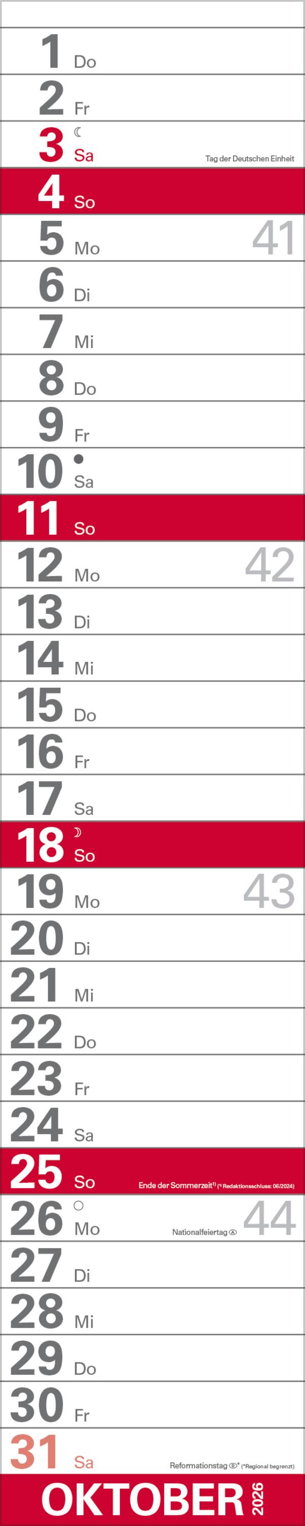 Beispielinhalt (Bild) XXL Planer Großdruck rot 2026