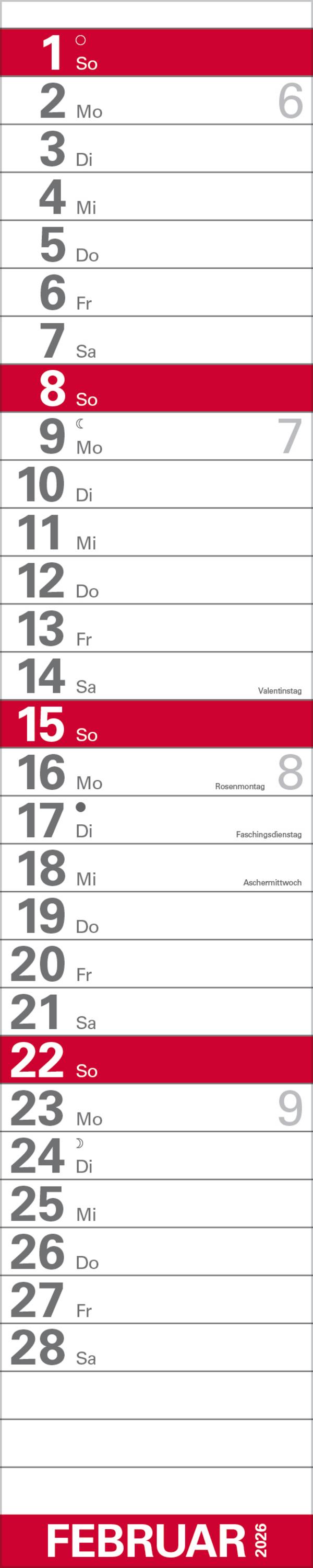 Beispielinhalt (Bild) XXL Planer Großdruck rot 2026