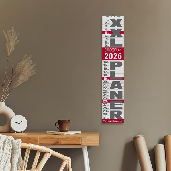Beispielinhalt (Bild) XXL Planer Großdruck rot 2026
