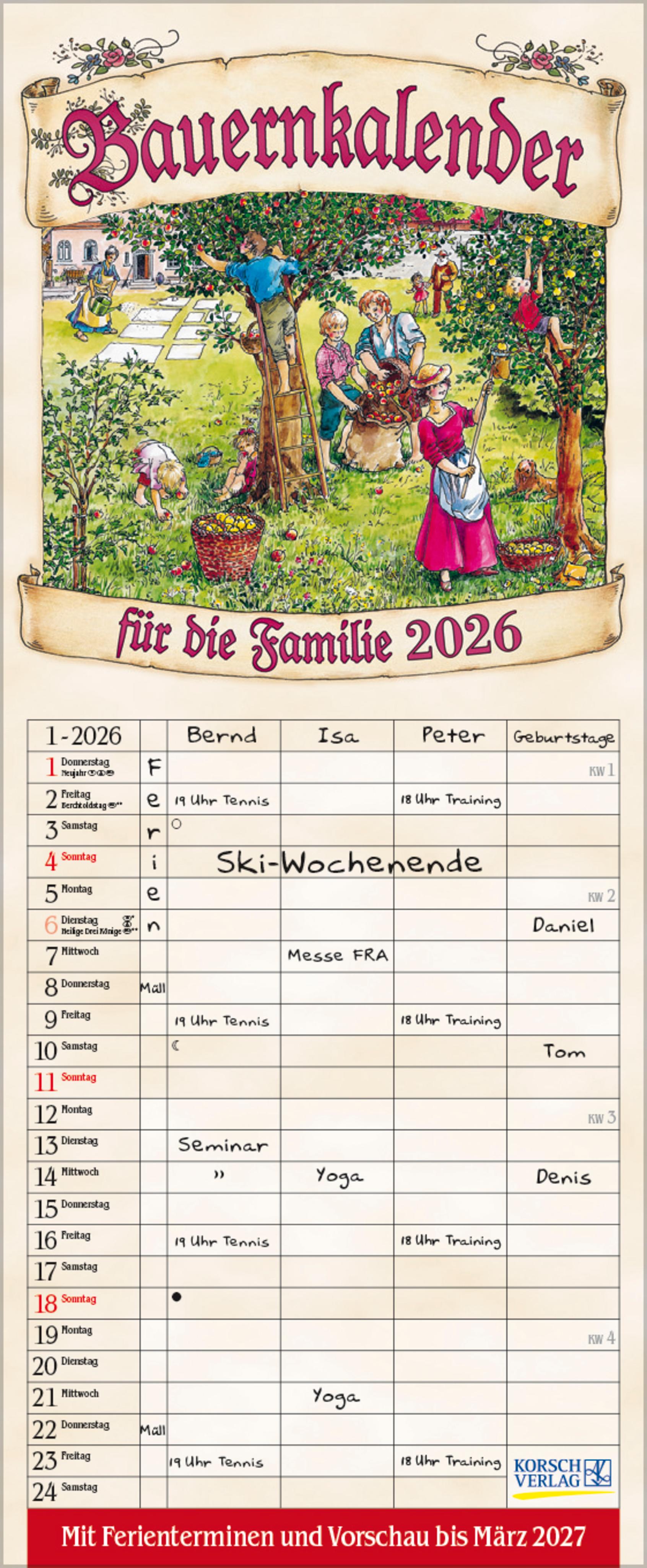 Vorderes Coverbild Bauernkalender 2026