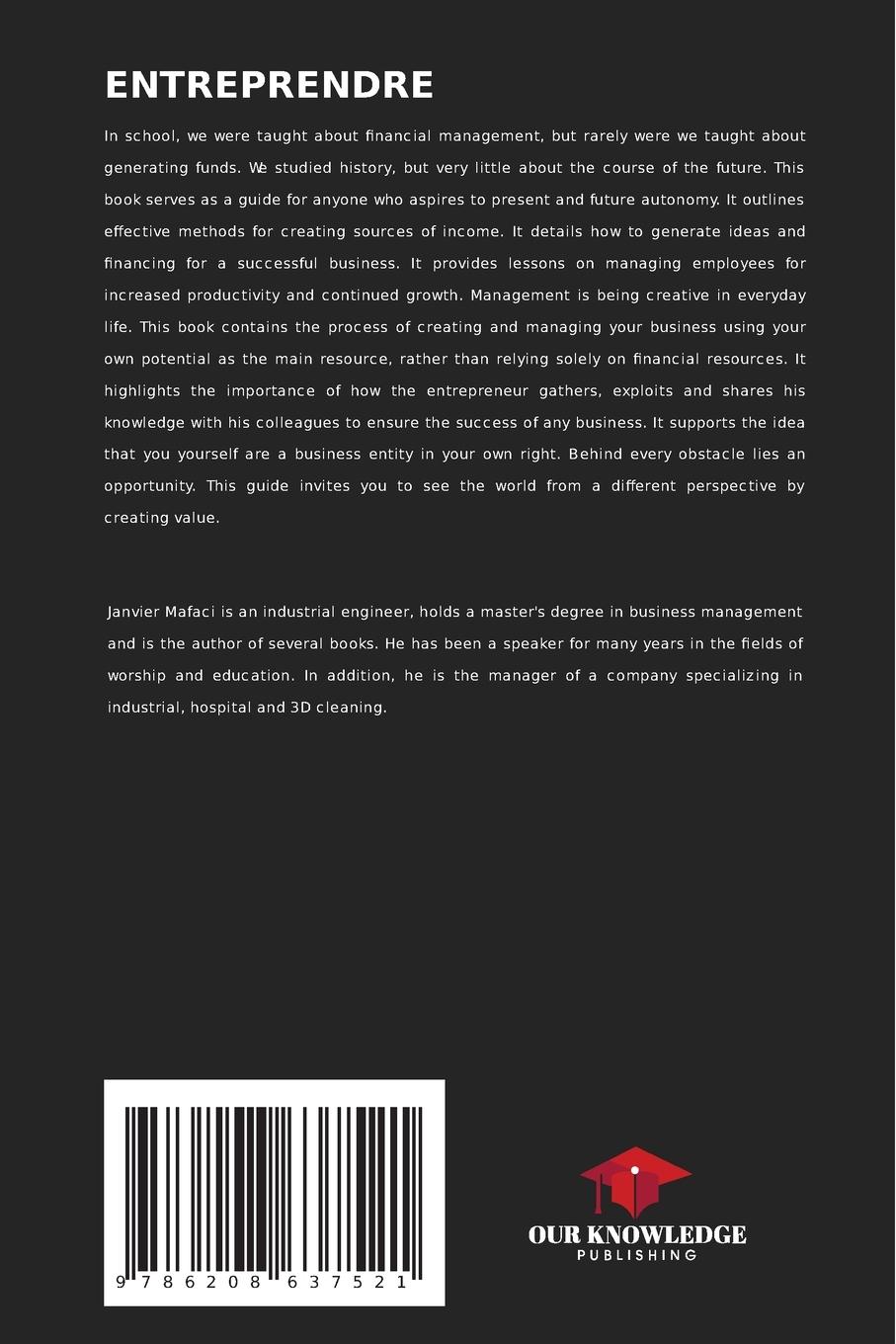 Rückseitencover ENTREPRENDRE