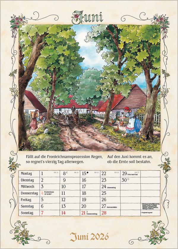Beispielinhalt (Bild) Bauernkalender 2026