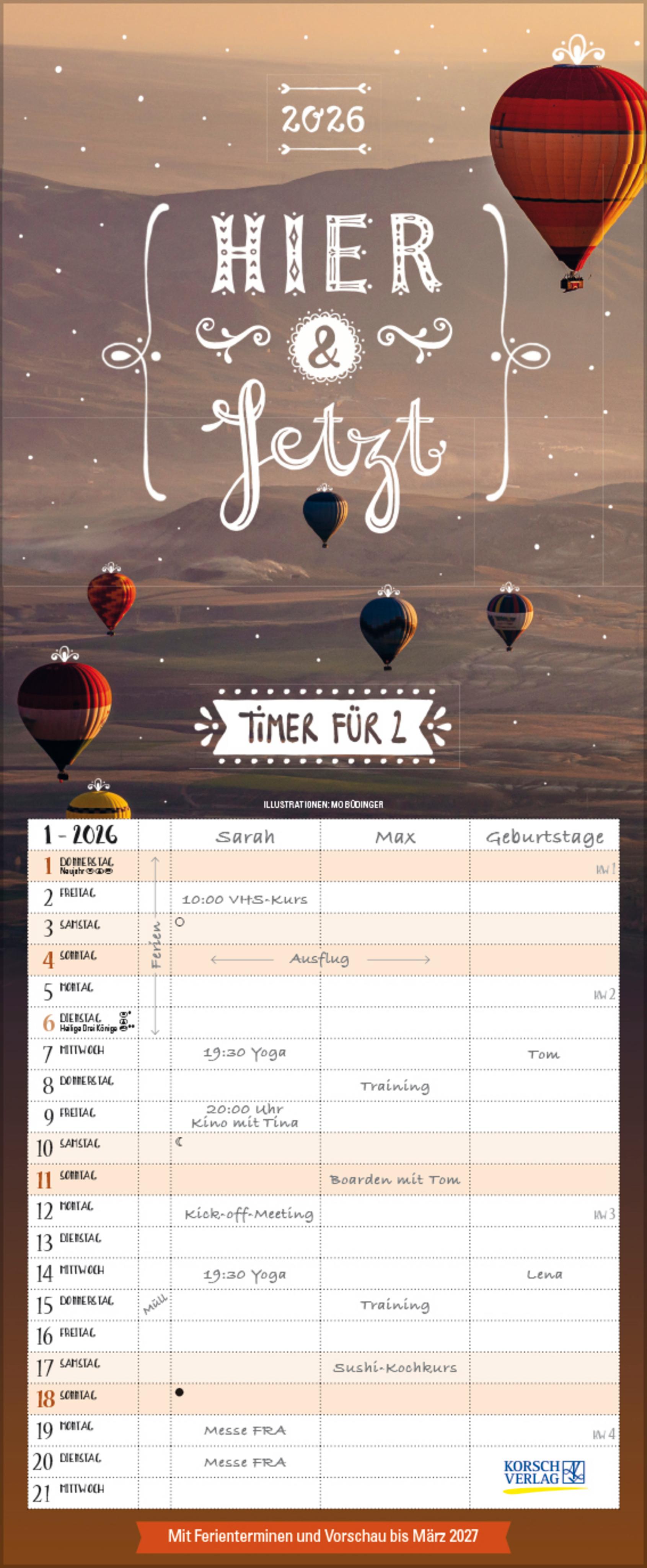 Vorderes Coverbild Hier und jetzt Timer für 2 2026