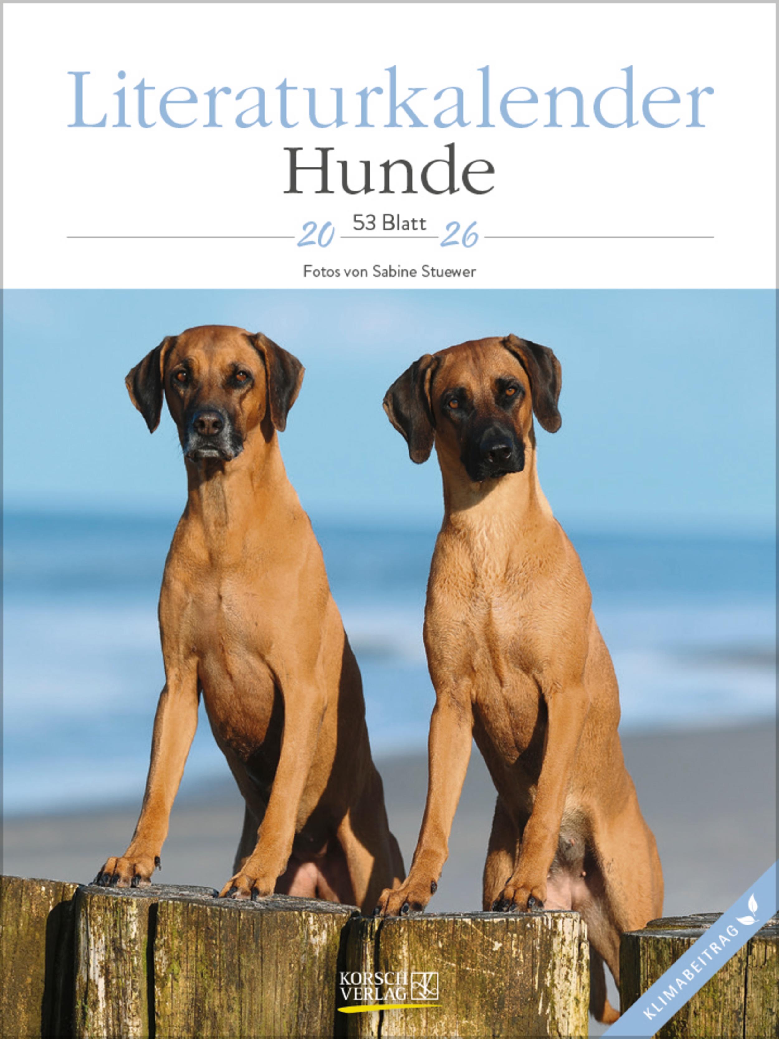 Vorderes Coverbild Literaturkalender Hunde 2026