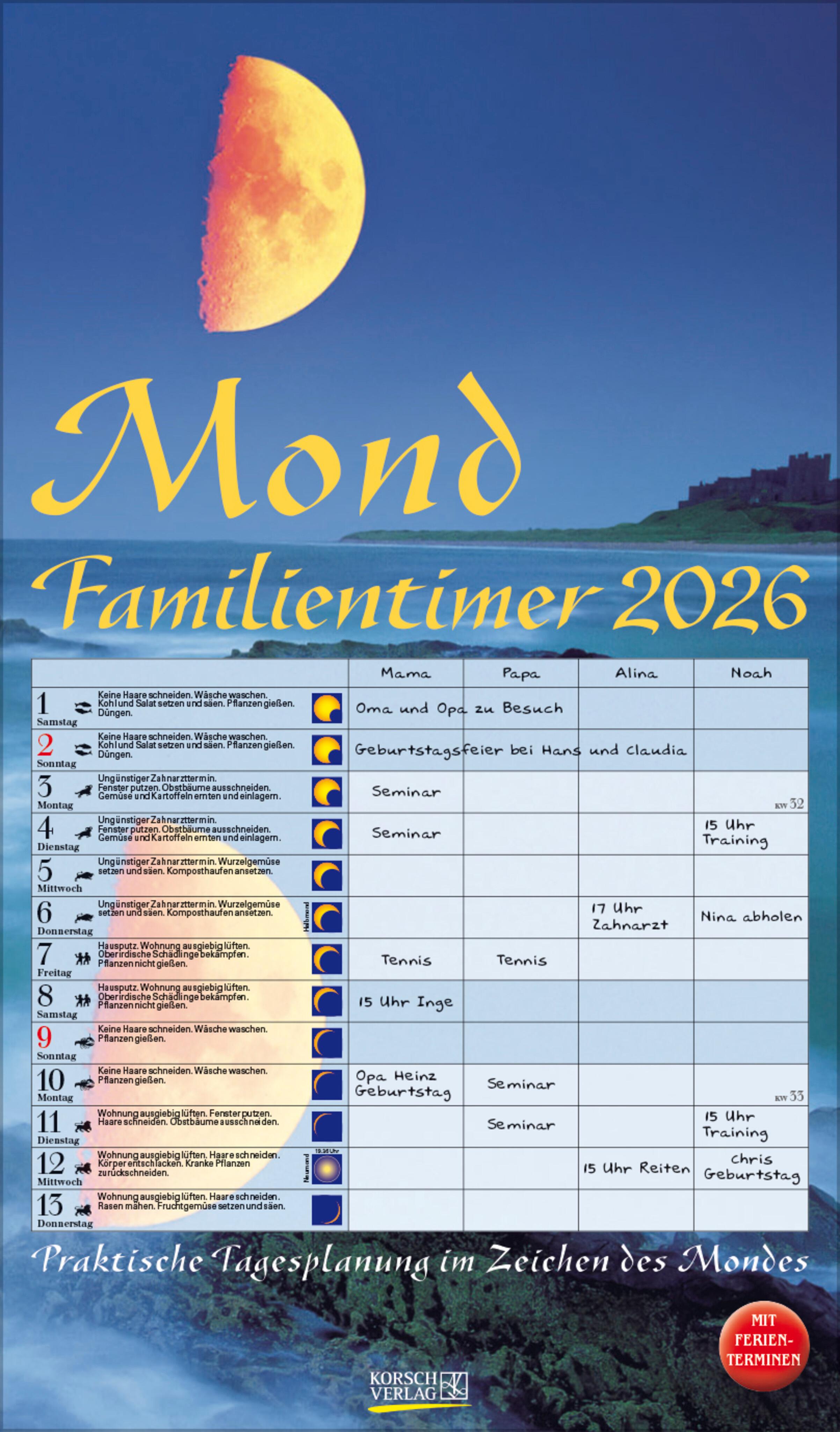 Vorderes Coverbild Mond-Familientimer 2026