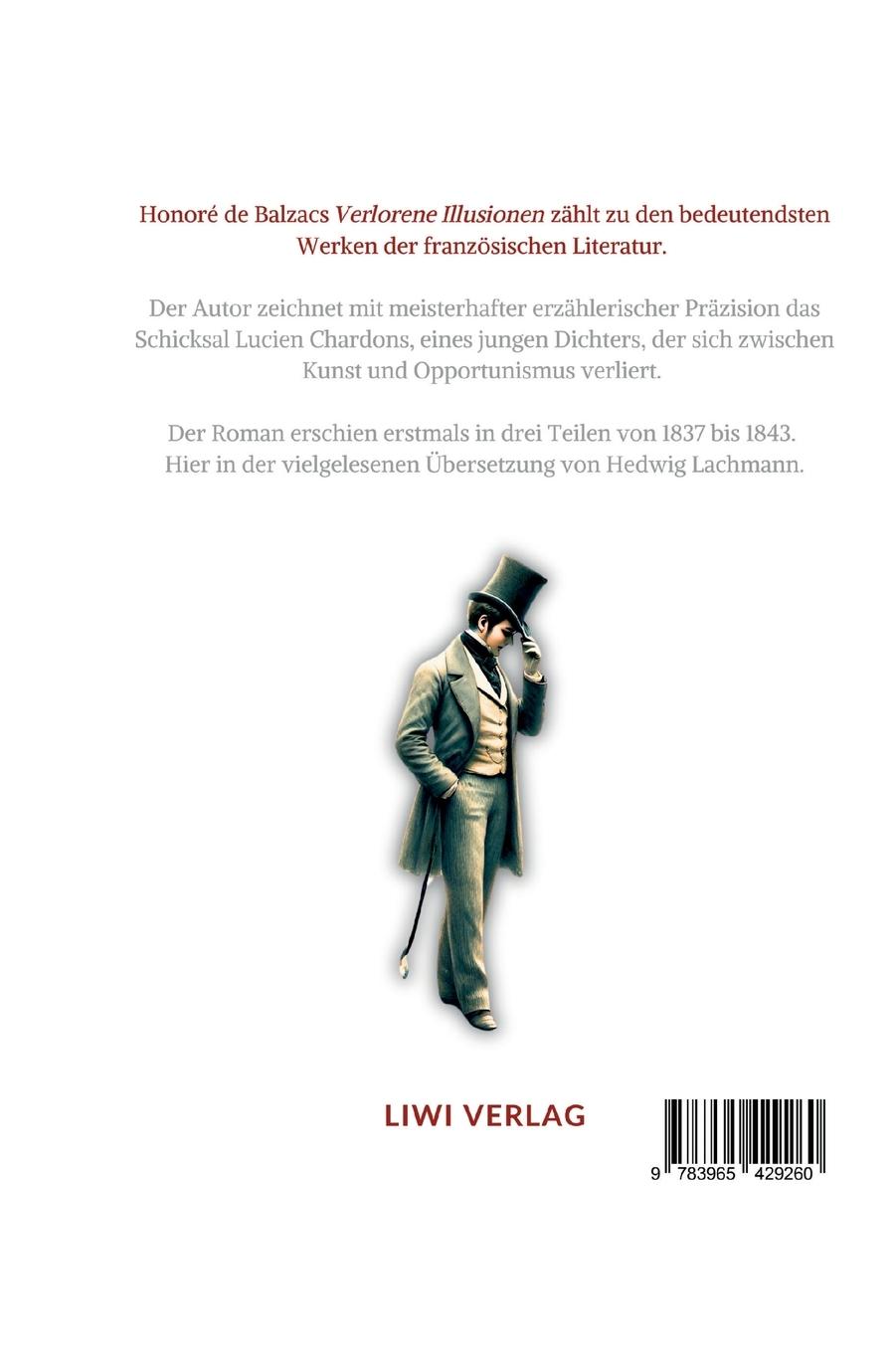 Rückseitencover Honoré de Balzac: Verlorene Illusionen. Ungekürzte Ausgabe
