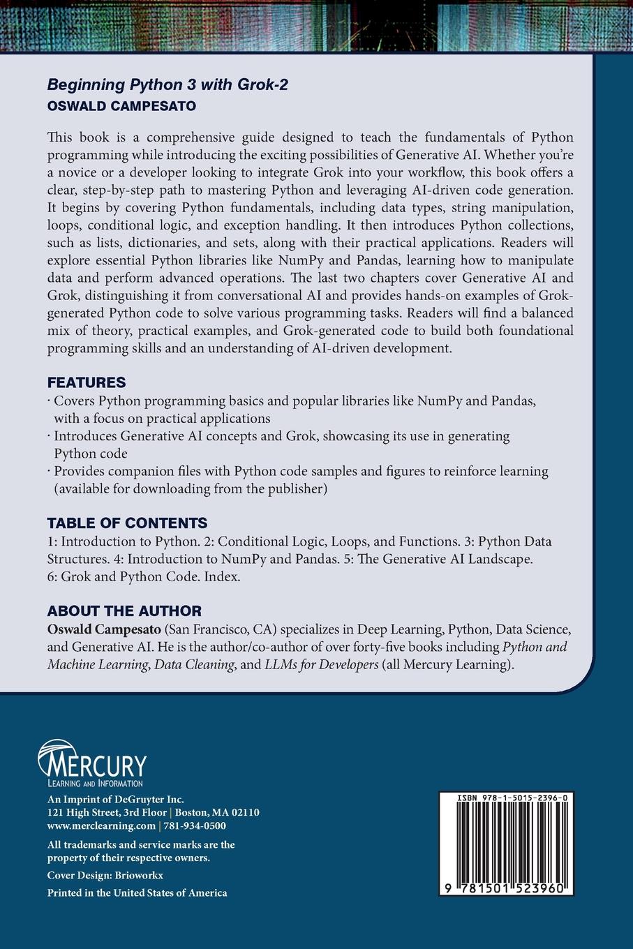 Rückseitencover Beginning Python 3 with Grok 2