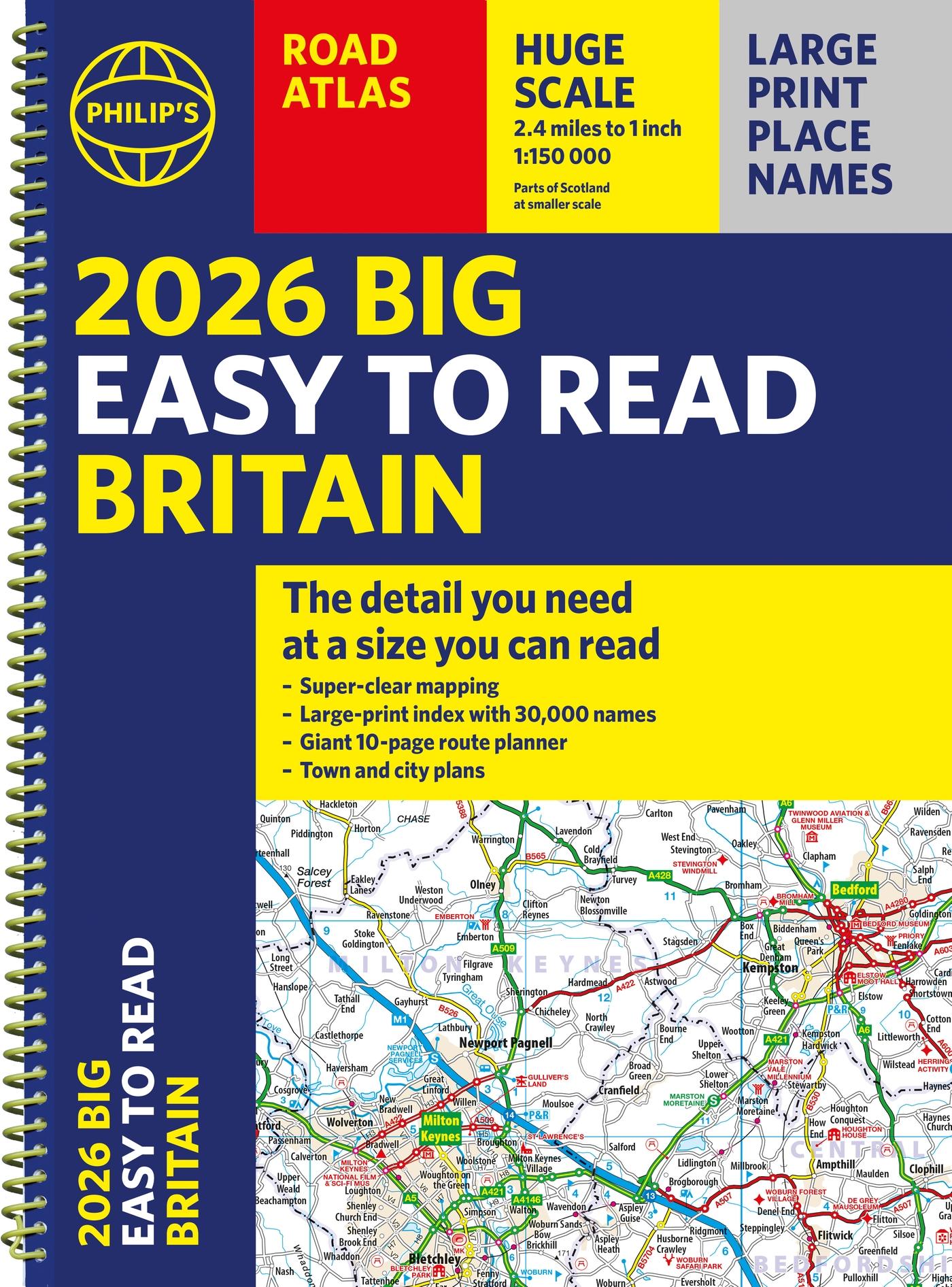 Vorderes Coverbild 2026 Philip's Big Easy to Read Britain Road Atlas