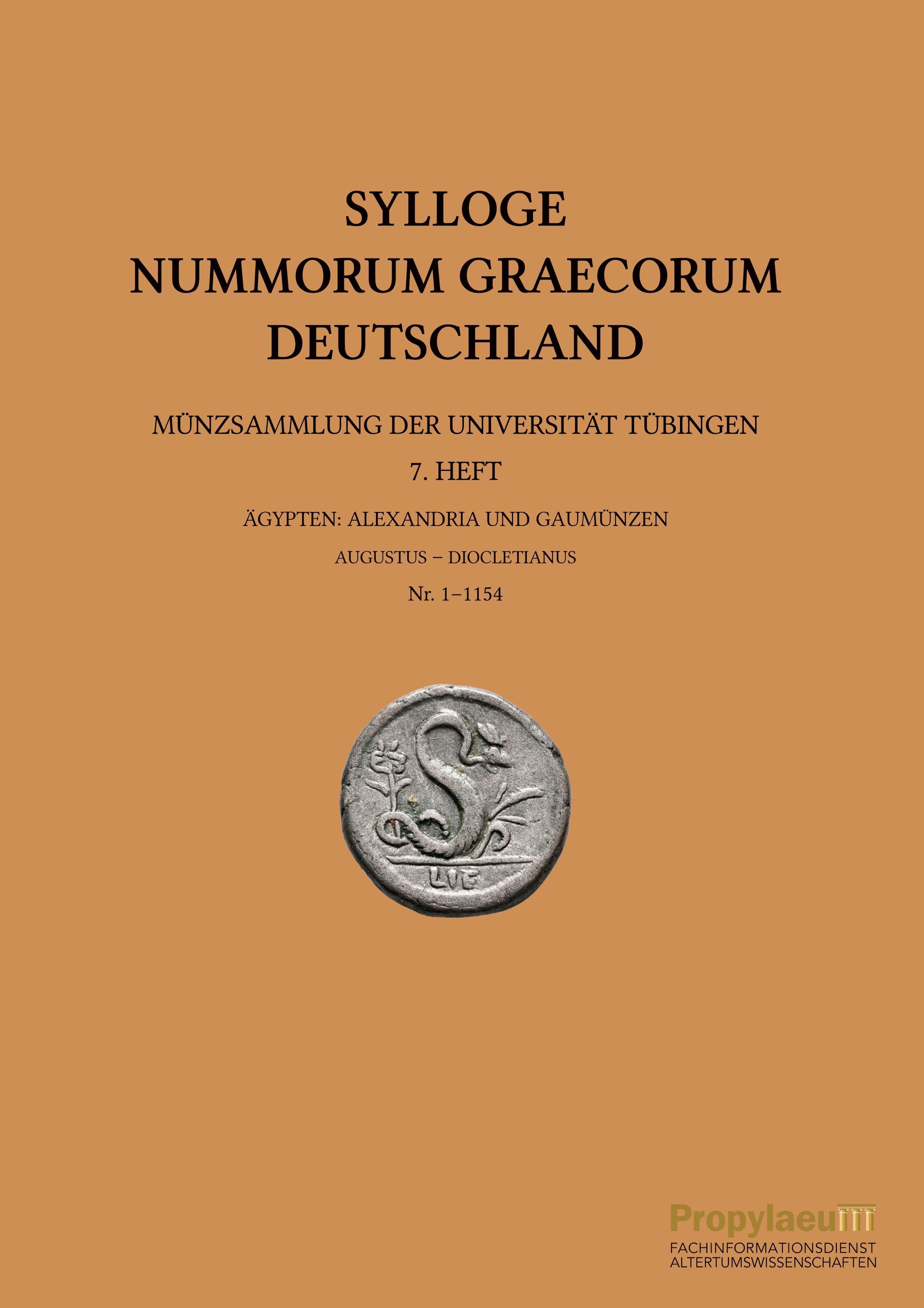 Vorderes Coverbild Sylloge Nummorum Graecorum Deutschland - Münzsammlung der Universität                Tübingen