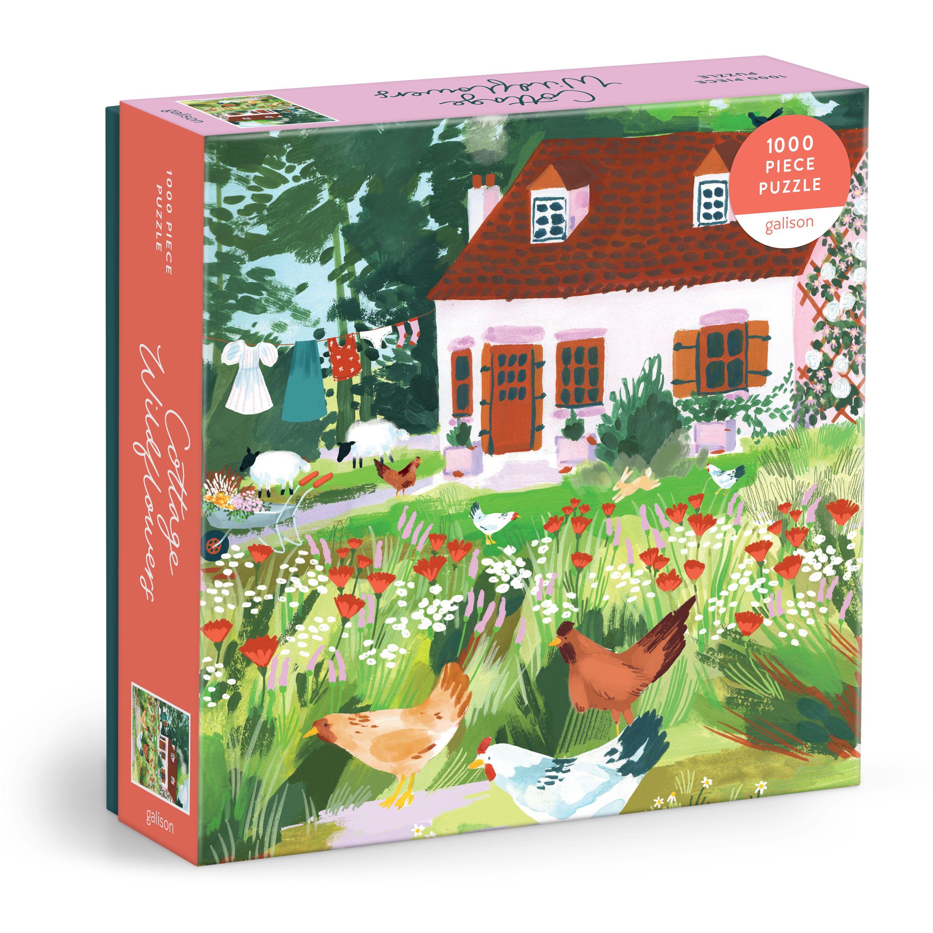Vorderes Coverbild Cottage Wildflowers 1000 Piece Puzzle in a Square Box