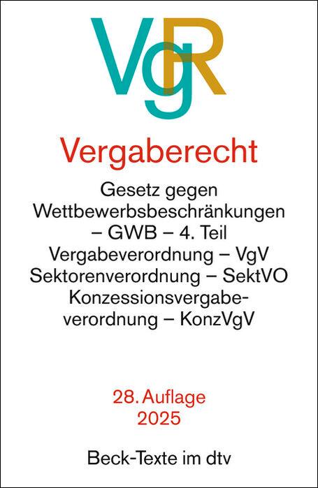 Vorderes Coverbild Vergaberecht. VgR