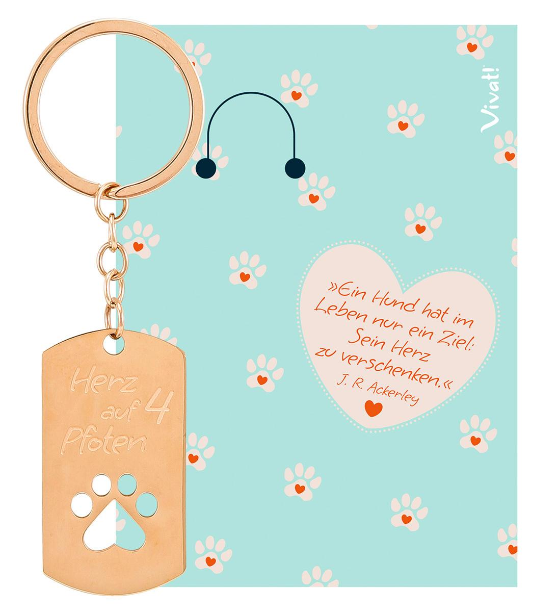 Vorderes Coverbild Schlüsselanhänger ' Herz auf 4 Pfoten'