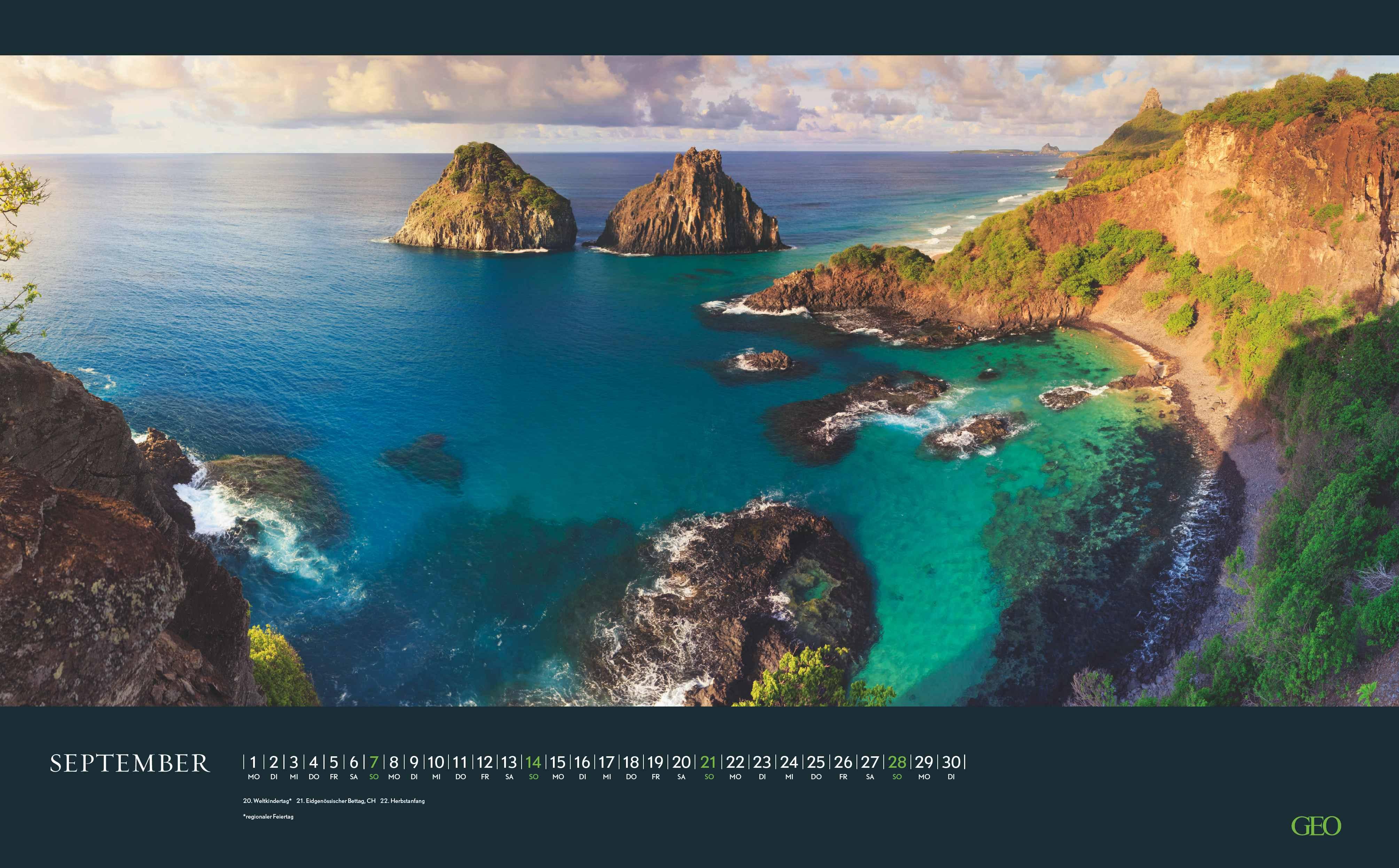 Beispielinhalt (Bild) GEO Sehnsuchtsorte 2026 - Wand-Kalender - Reise-Kalender - Poster-Kalender - 58x36