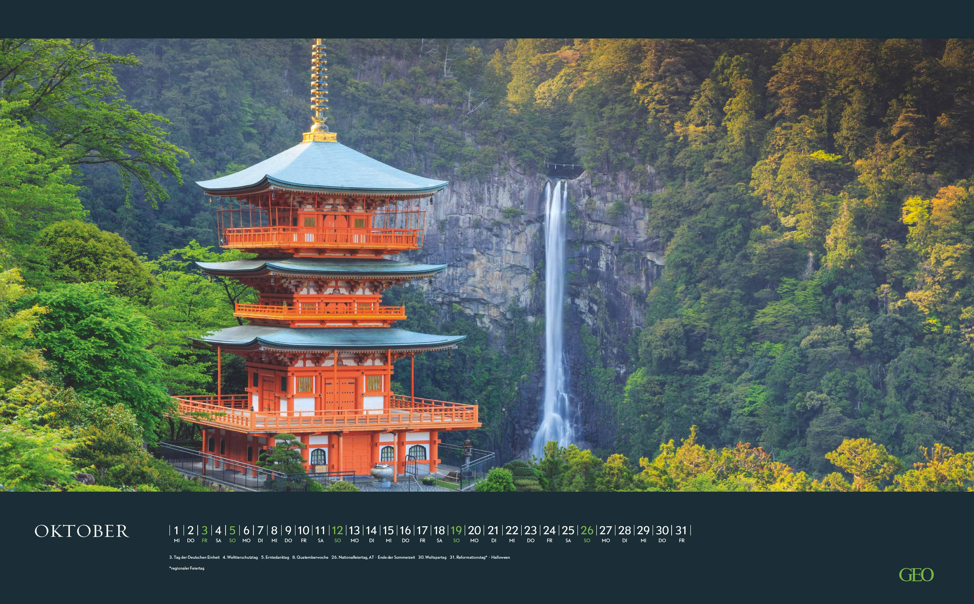 Beispielinhalt (Bild) GEO Sehnsuchtsorte 2026 - Wand-Kalender - Reise-Kalender - Poster-Kalender - 58x36