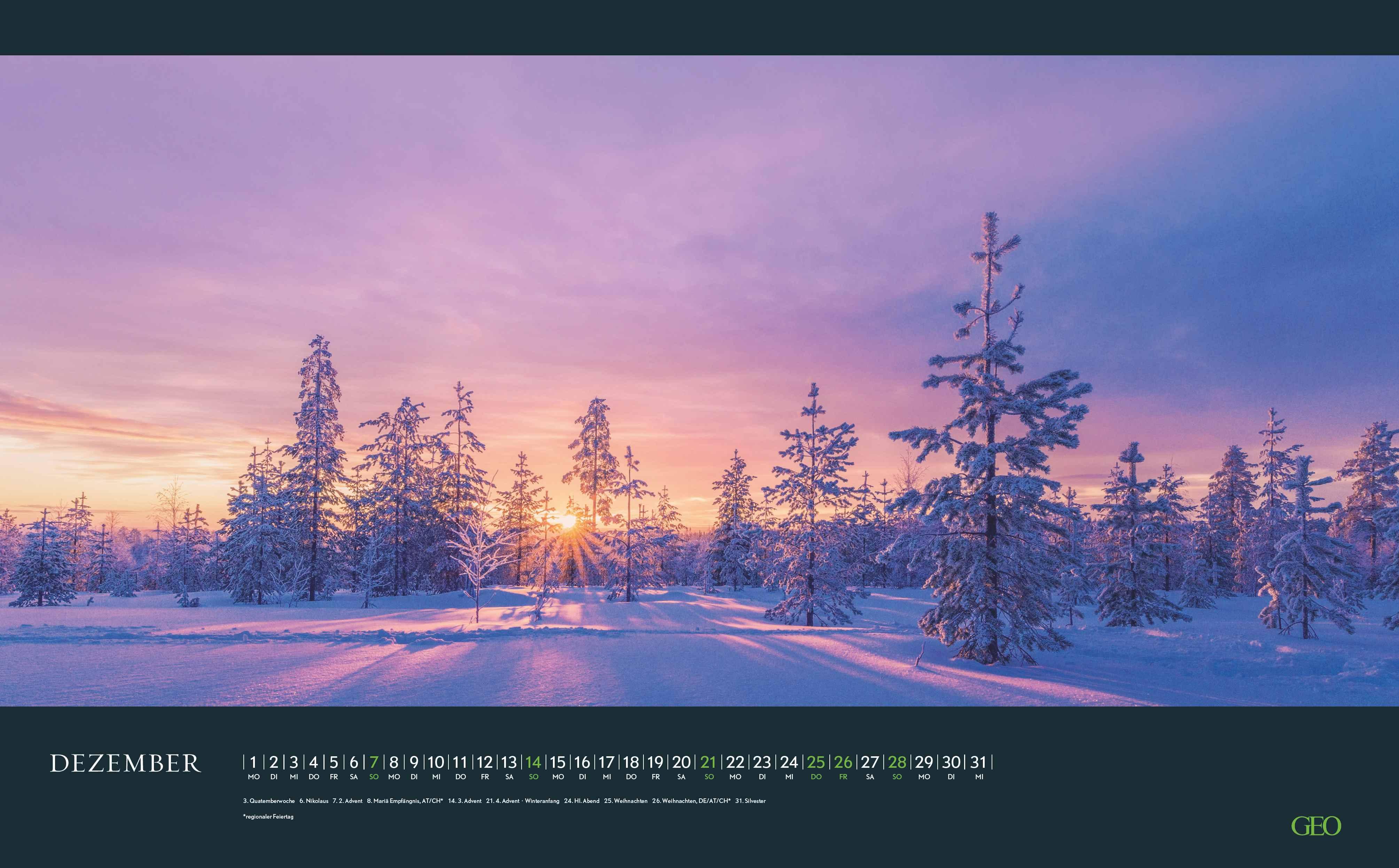 Beispielinhalt (Bild) GEO Sehnsuchtsorte 2026 - Wand-Kalender - Reise-Kalender - Poster-Kalender - 58x36