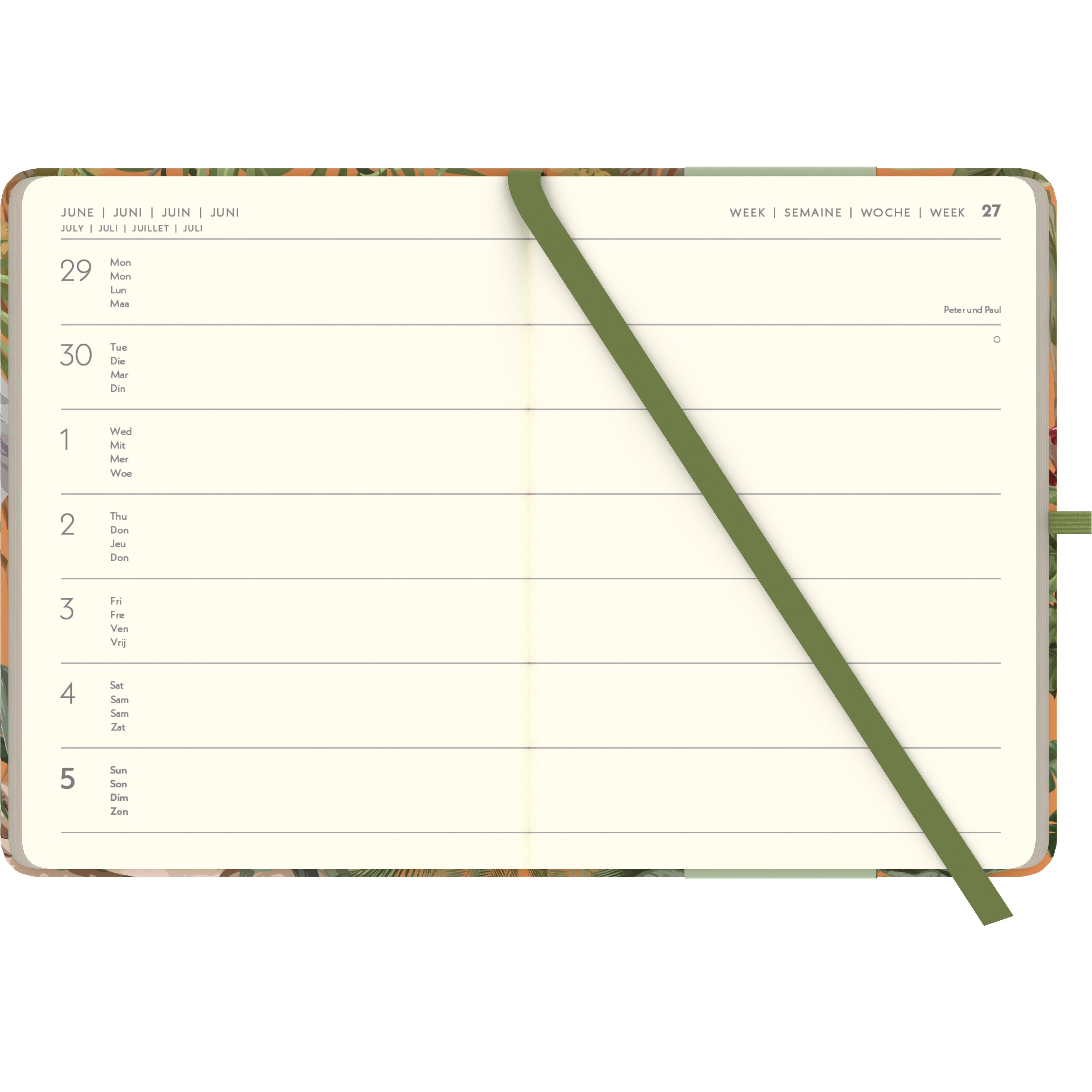 Beispielinhalt (Bild) GreenLine Diary Jungle 2026 - Buchkalender - Taschenkalender - 16x22