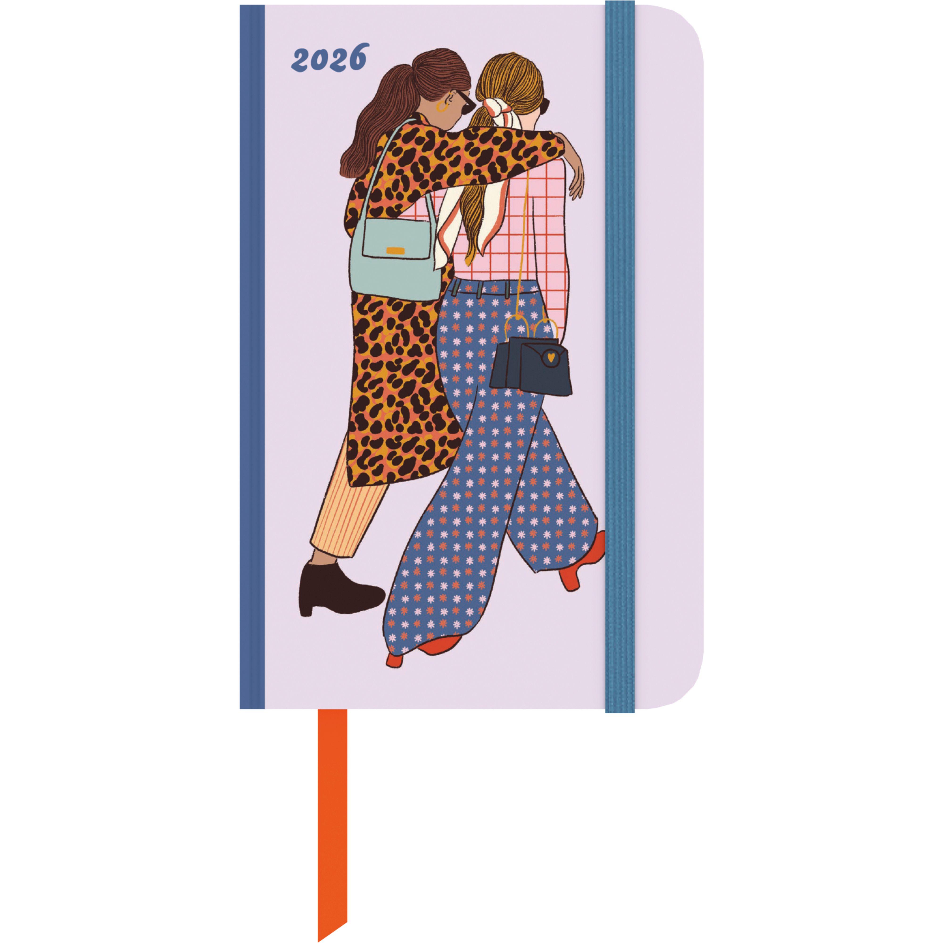 Vorderes Coverbild Emmy Lupin Wochen-Notizkalender klein 2026 - Taschen-Kalender 9x14 cm - mit Verschlussband & Falttasche - Weekly