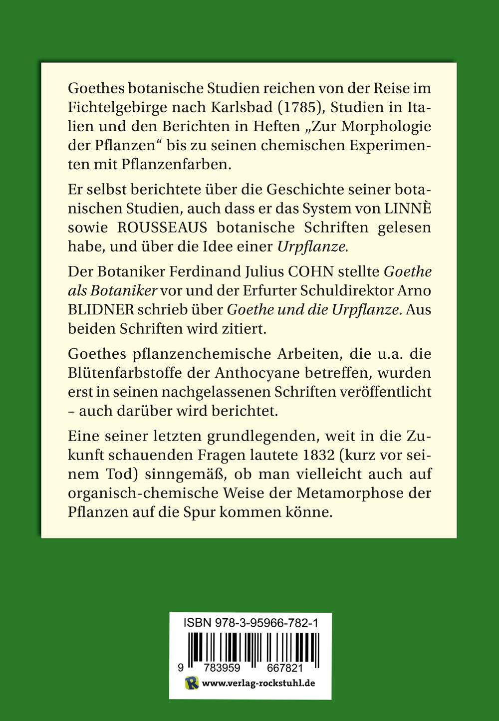 Rückseitencover GOETHE als BOTANIKER