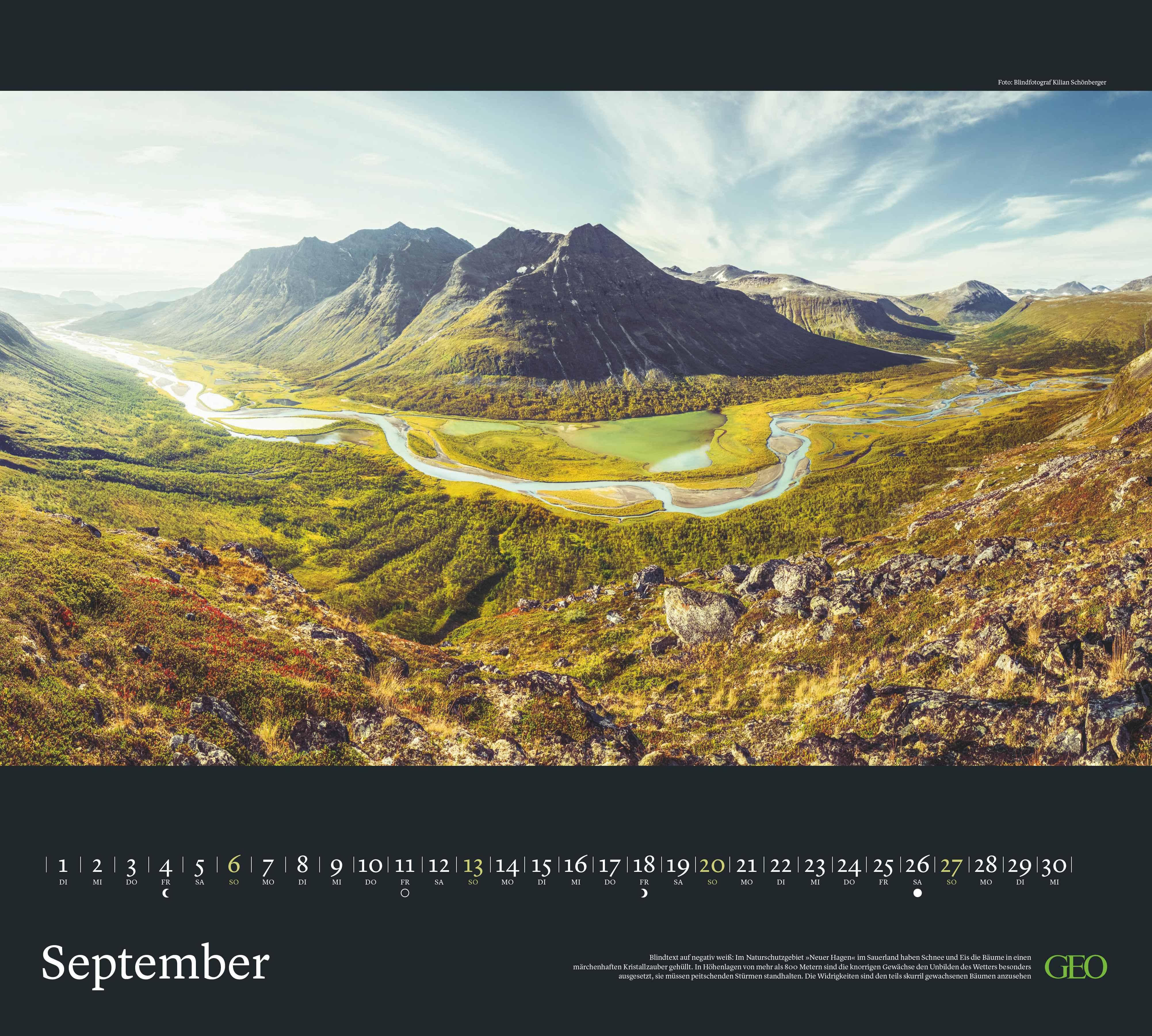 Beispielinhalt (Bild) GEO Im Licht des Nordens 2026 - Wand-Kalender - Reise-Kalender - Poster-Kalender - 50x45