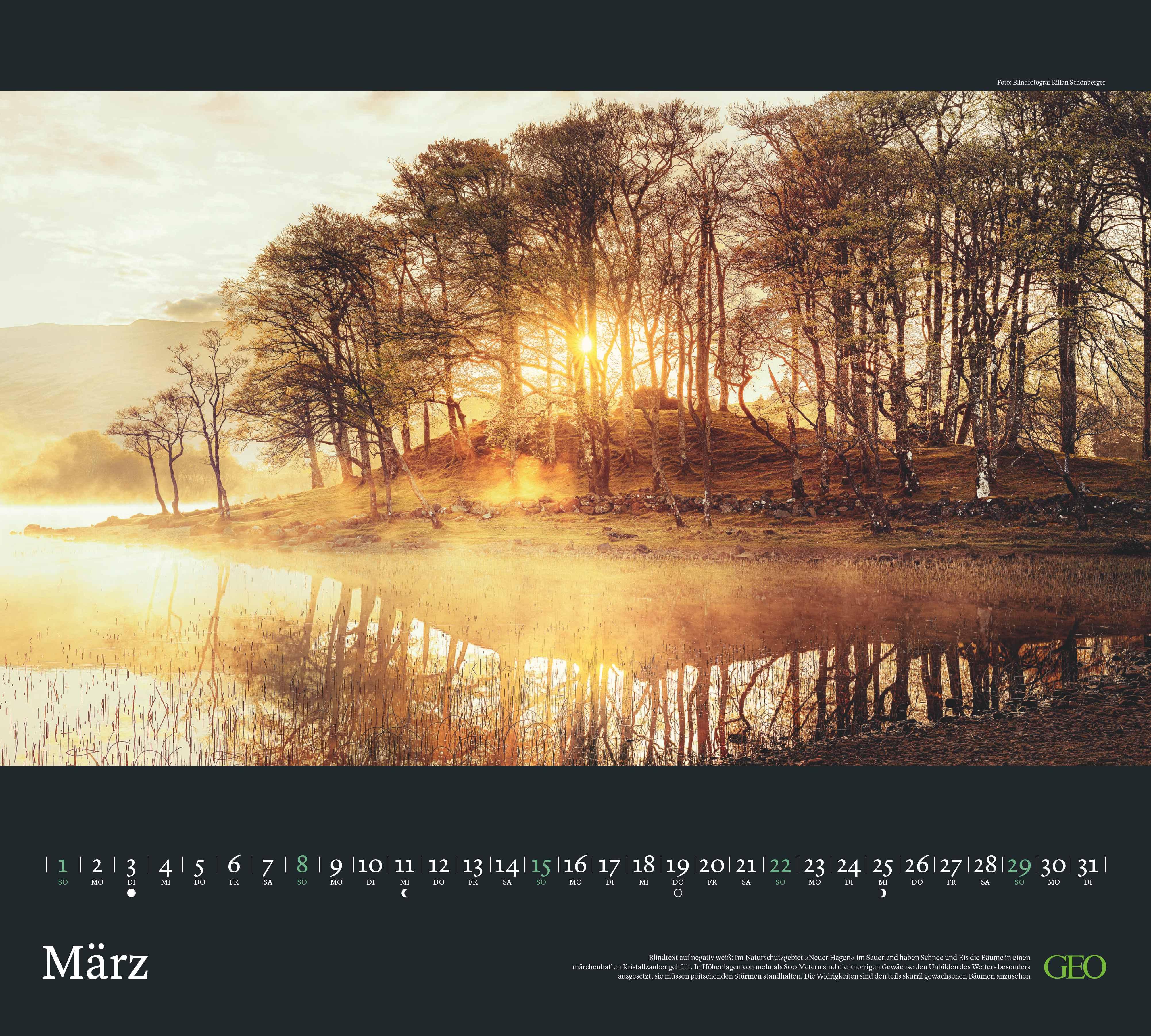 Beispielinhalt (Bild) GEO Im Licht des Nordens 2026 - Wand-Kalender - Reise-Kalender - Poster-Kalender - 50x45