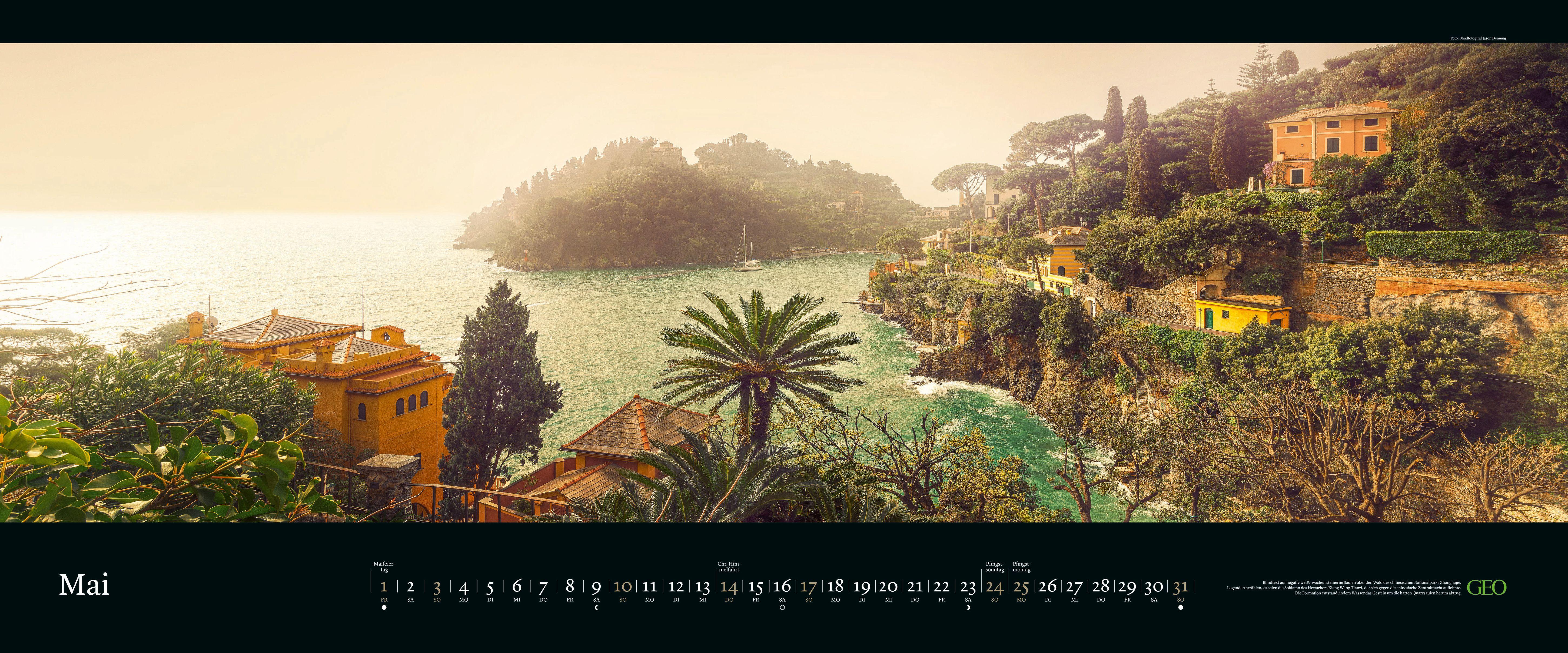 Beispielinhalt (Bild) GEO Panorama: Meeresweiten 2026 - Panorama-Kalender - Wand-Kalender - Groß-Format - 120x50