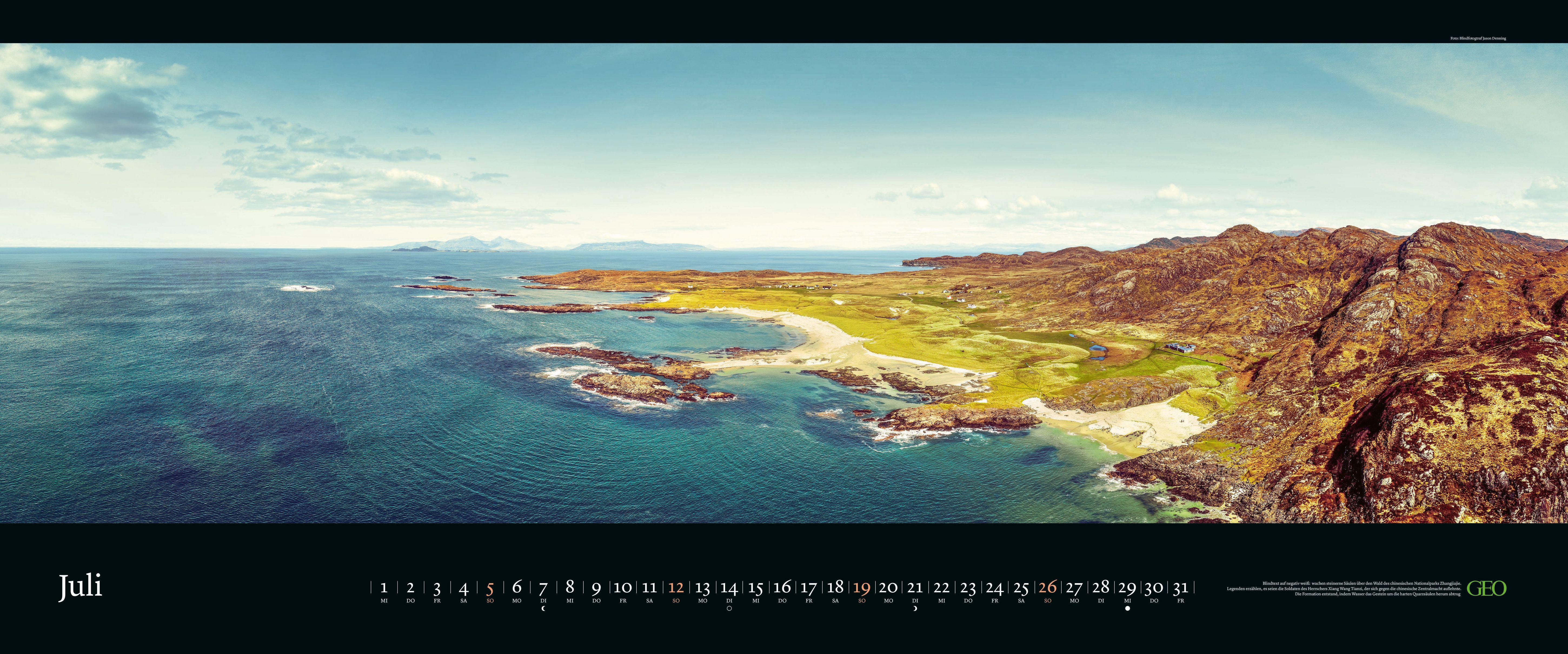 Beispielinhalt (Bild) GEO Panorama: Meeresweiten 2026 - Panorama-Kalender - Wand-Kalender - Groß-Format - 120x50