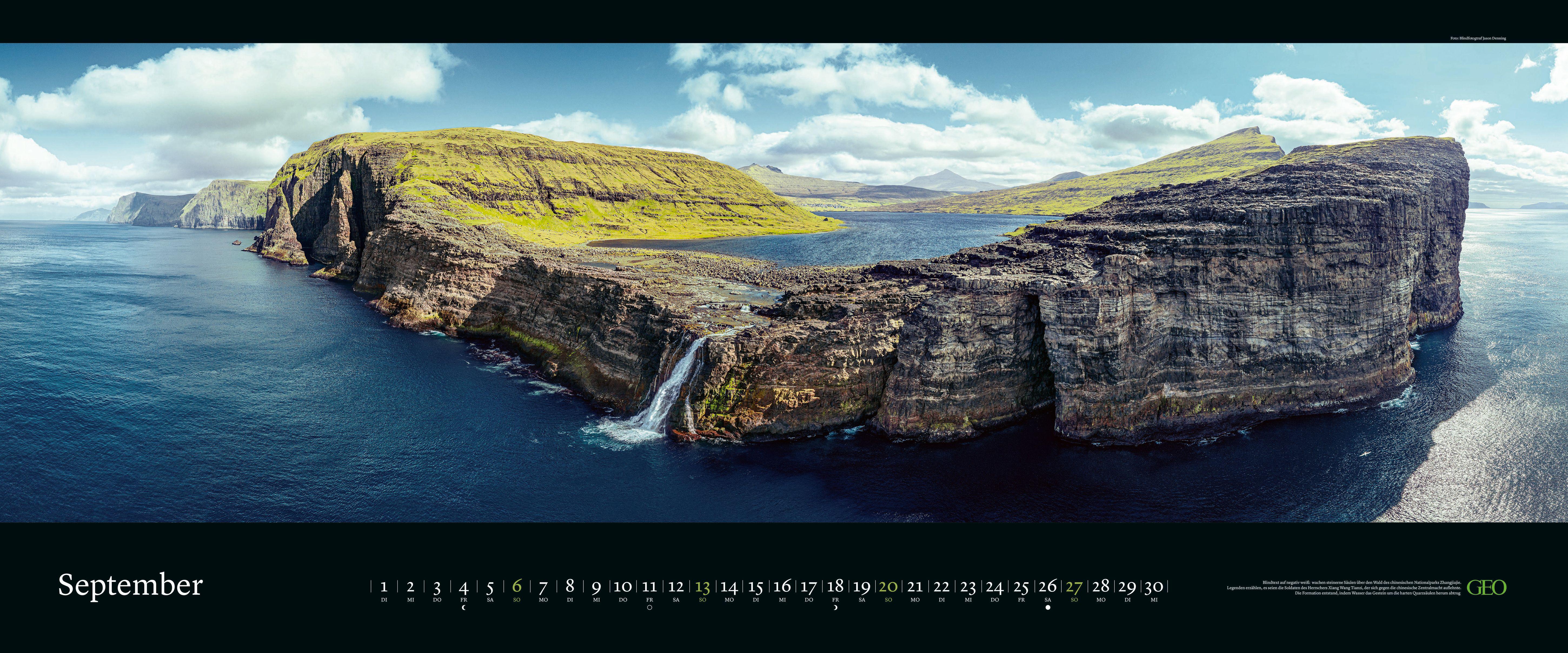 Beispielinhalt (Bild) GEO Panorama: Meeresweiten 2026 - Panorama-Kalender - Wand-Kalender - Groß-Format - 120x50