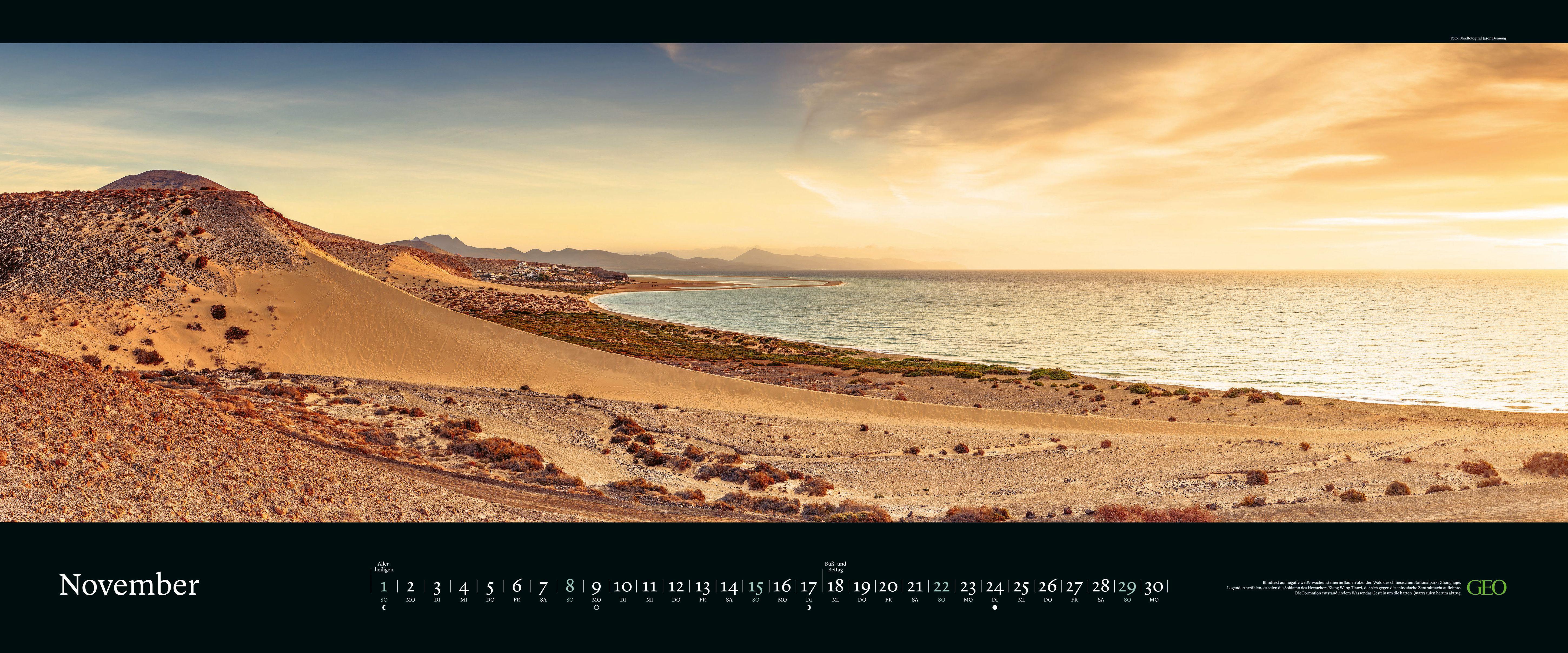 Beispielinhalt (Bild) GEO Panorama: Meeresweiten 2026 - Panorama-Kalender - Wand-Kalender - Groß-Format - 120x50