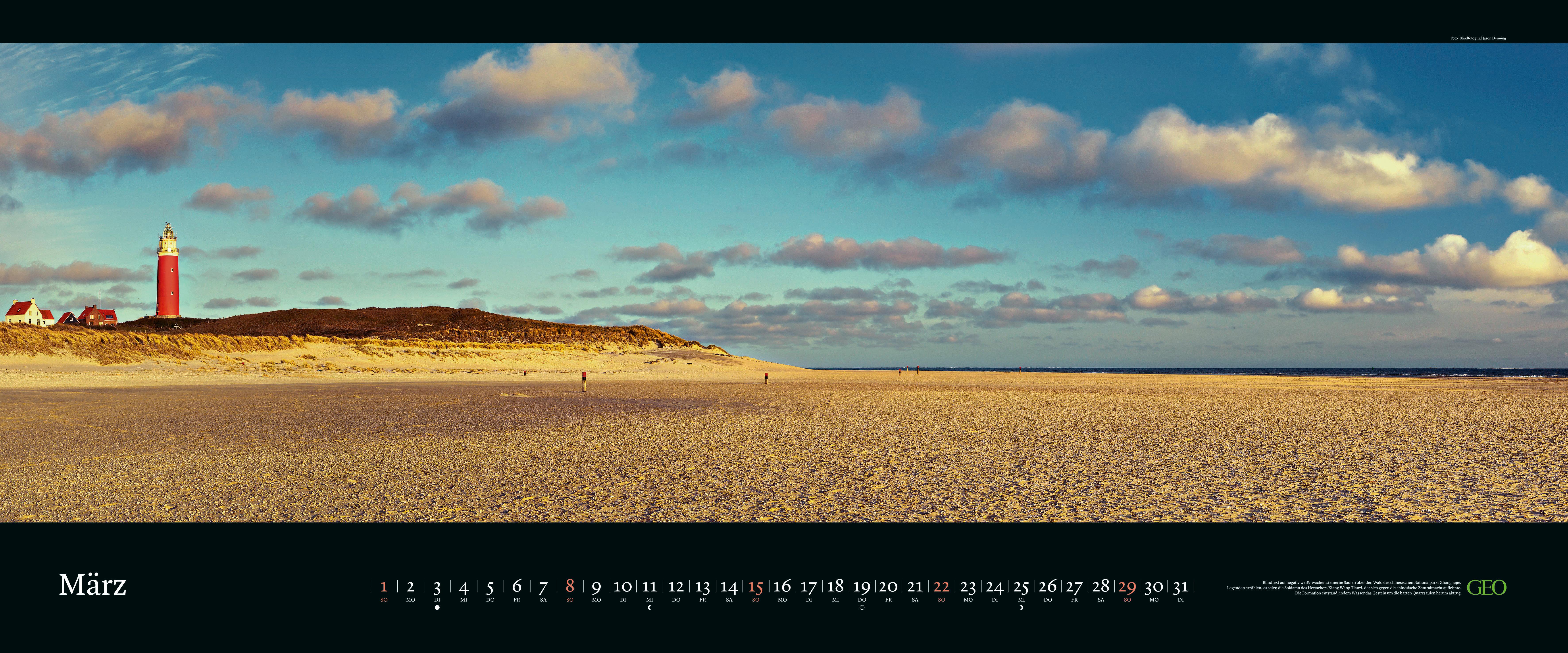 Beispielinhalt (Bild) GEO Panorama: Meeresweiten 2026 - Panorama-Kalender - Wand-Kalender - Groß-Format - 120x50