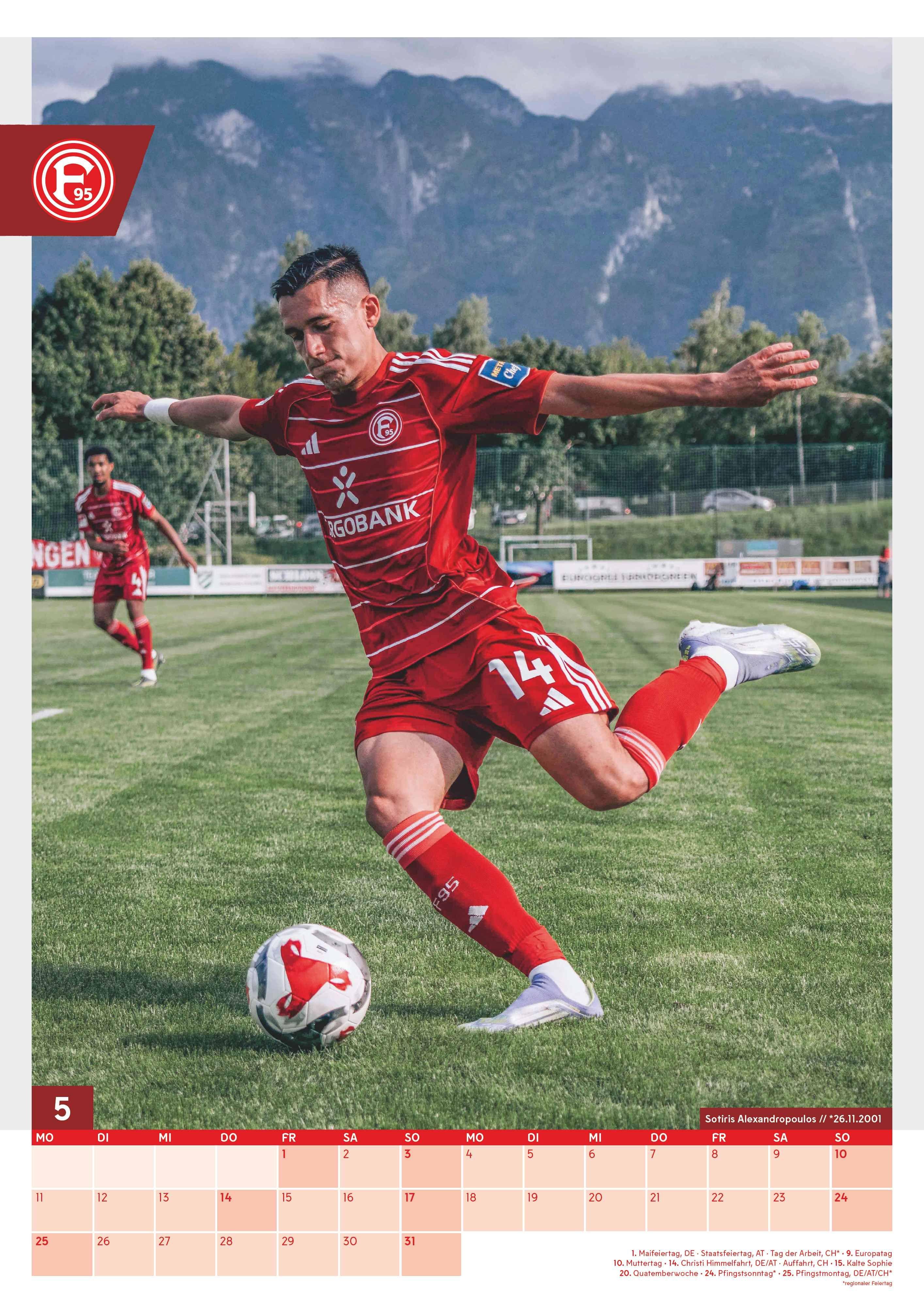 Beispielinhalt (Bild) Fortuna Düsseldorf 2026 A3-Kalender - Fan-Kalender  Fußball-Kalender - 29,7x42 - Sport