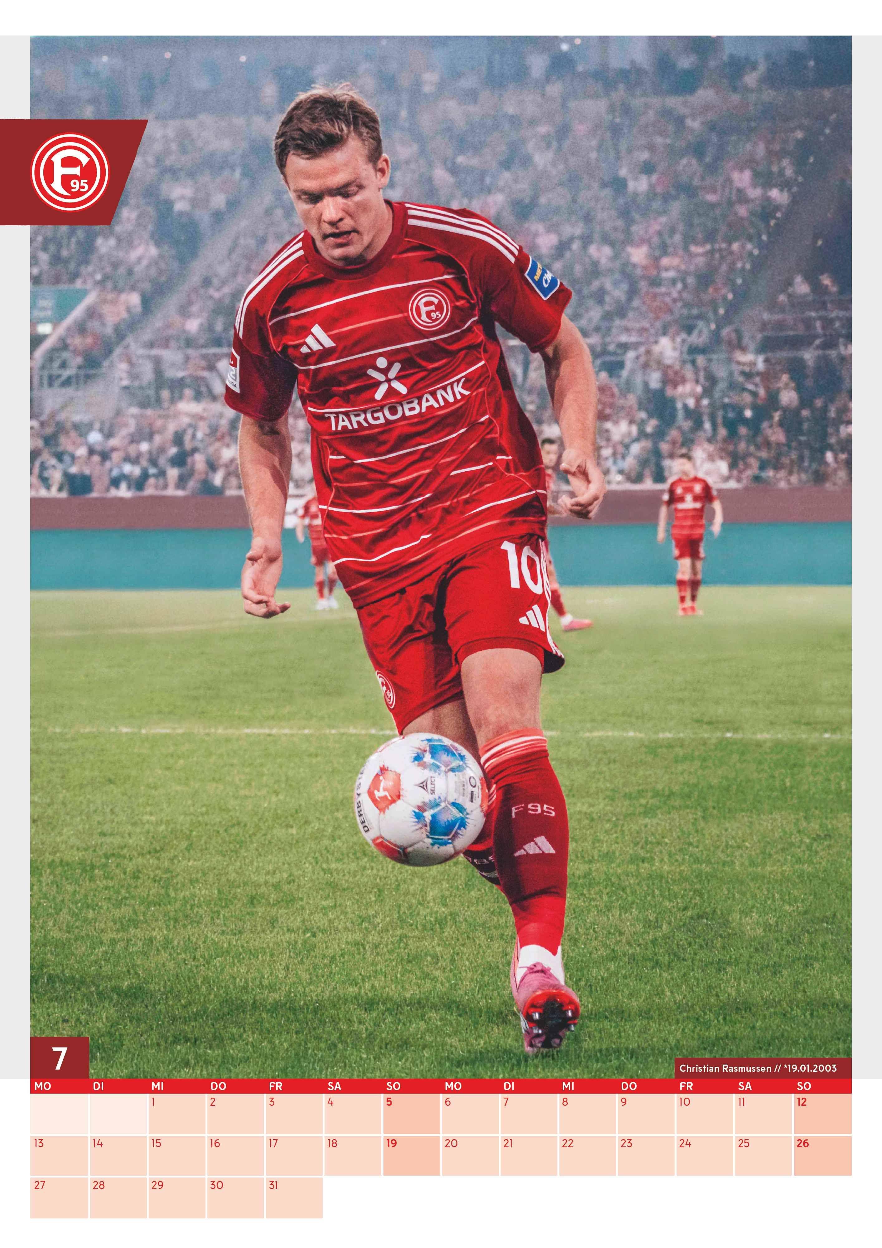 Beispielinhalt (Bild) Fortuna Düsseldorf 2026 A3-Kalender - Fan-Kalender  Fußball-Kalender - 29,7x42 - Sport