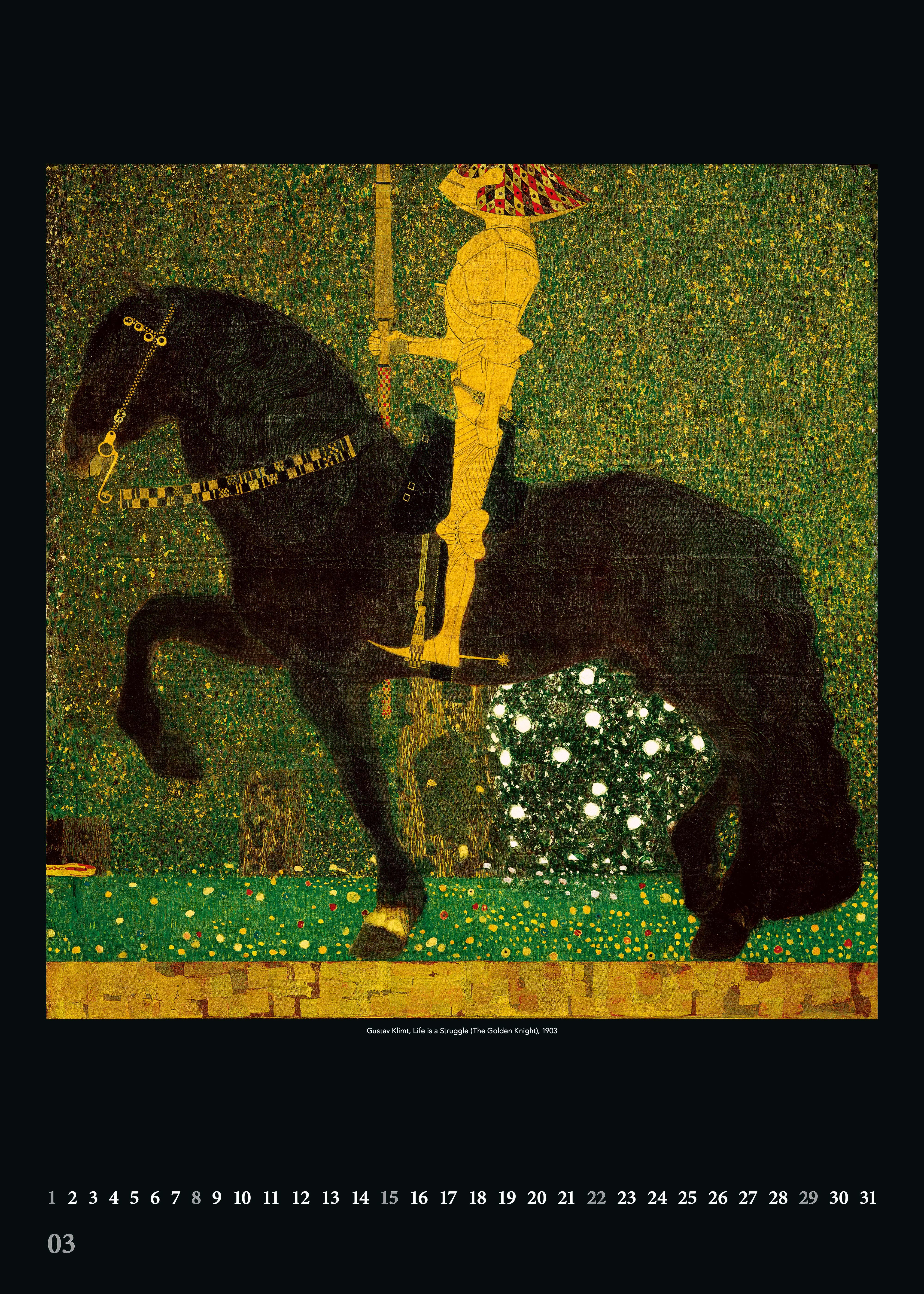 Beispielinhalt (Bild) Gustav Klimt 2026 - Kunst-Kalender - Poster-Kalender - 50x70