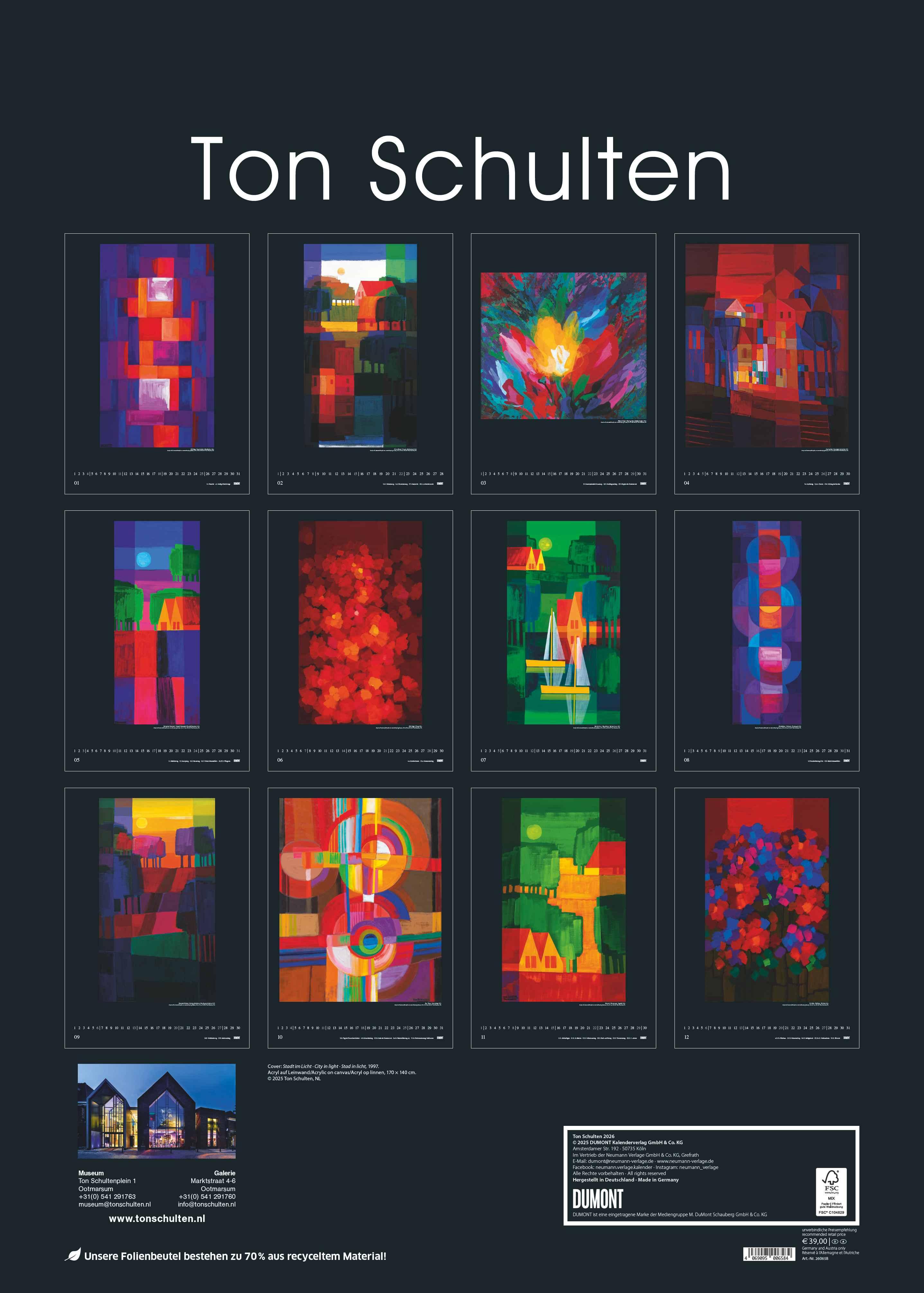 Beispielinhalt (Bild) Ton Schulten 2026 - Kunst-Kalender - Poster-Kalender - 50x70