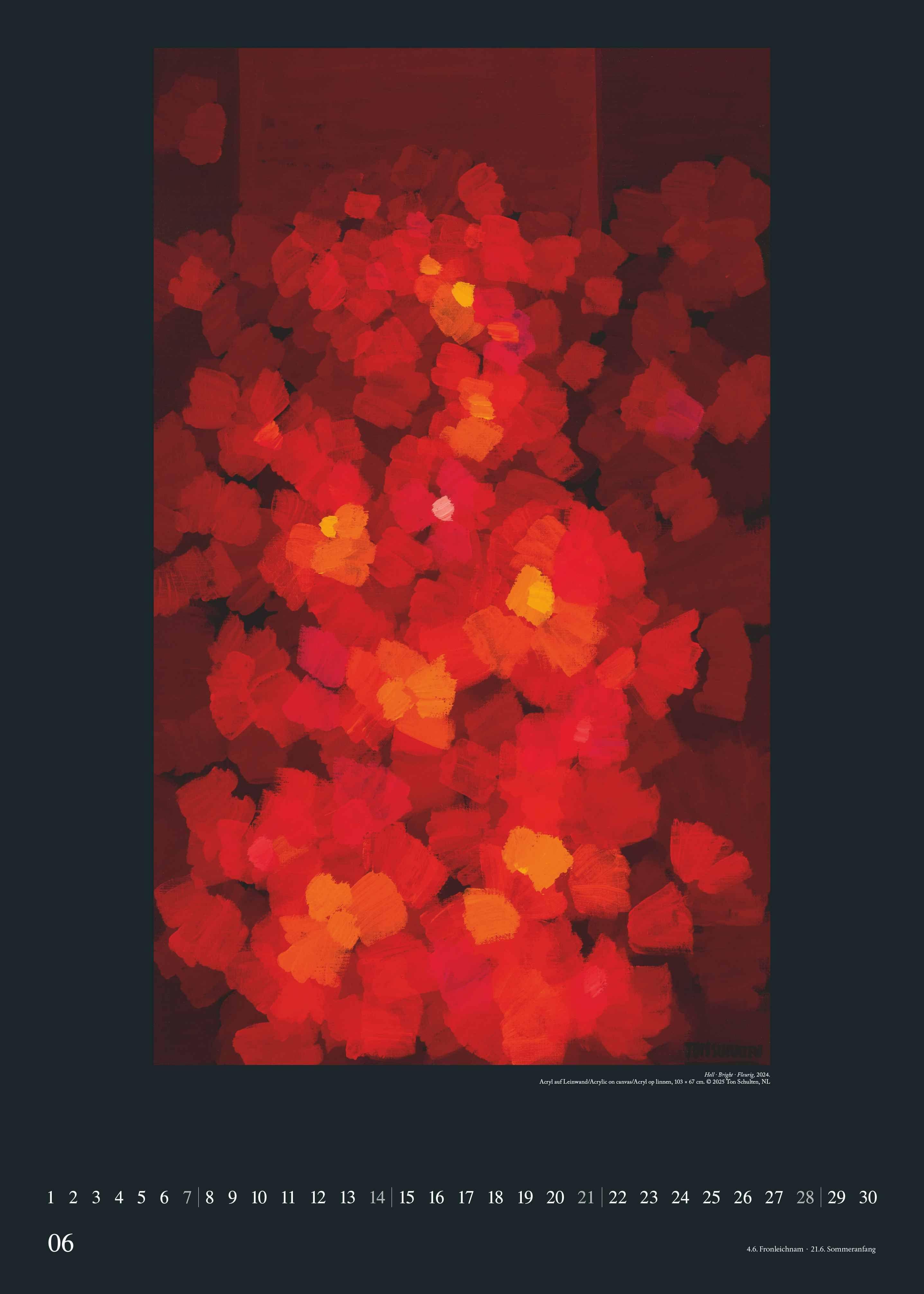 Beispielinhalt (Bild) Ton Schulten 2026 - Kunst-Kalender - Poster-Kalender - 50x70